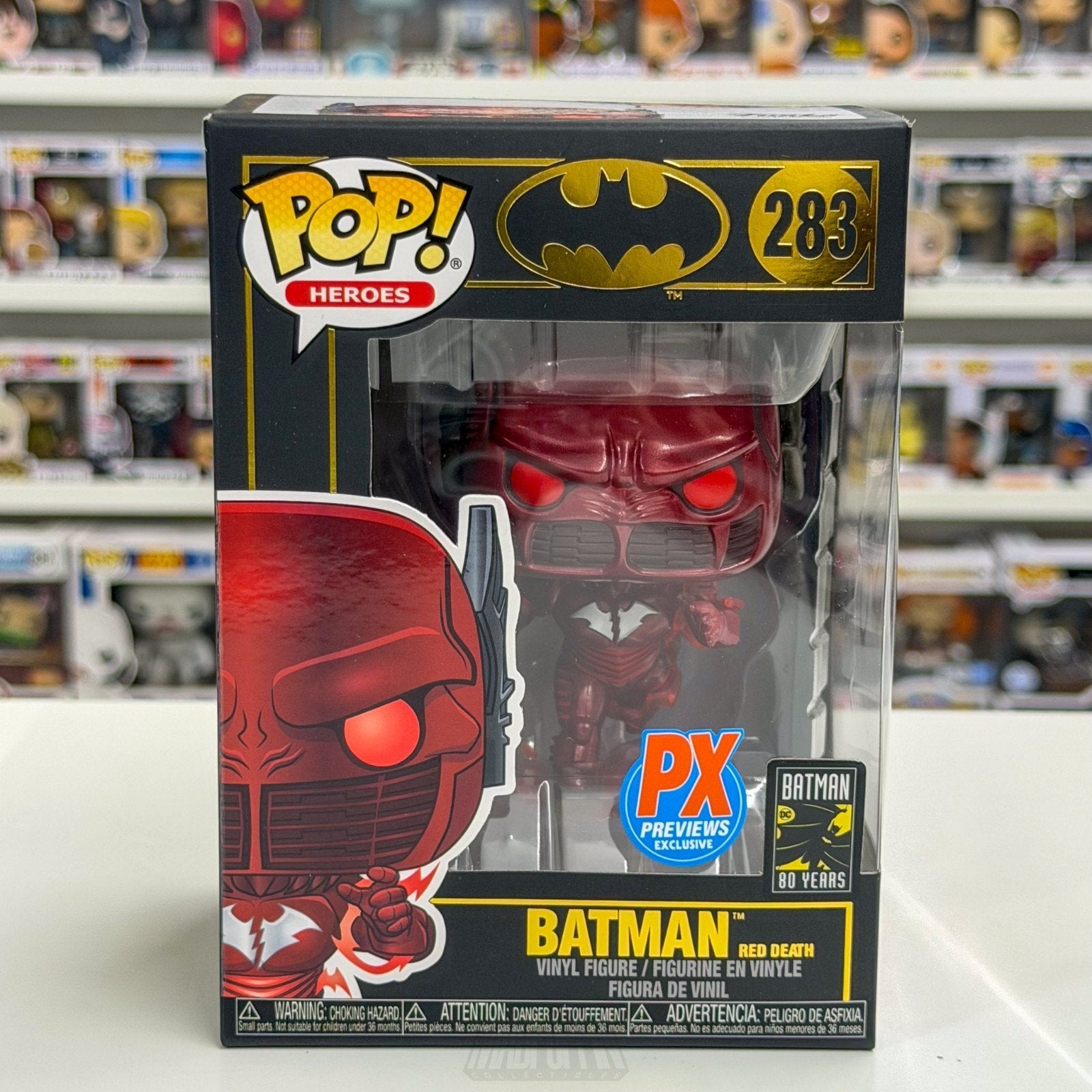 Funko Pop DC Heroes Batman Red Death PX 283 Earth 52 Villain Speed Force Figure