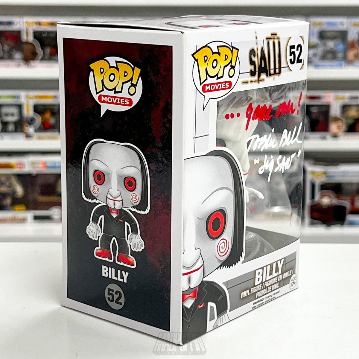 Funko Pop Movies Saw Billy 52 Signed Auto Tobin Bell JSA Vaulted Horror Figure