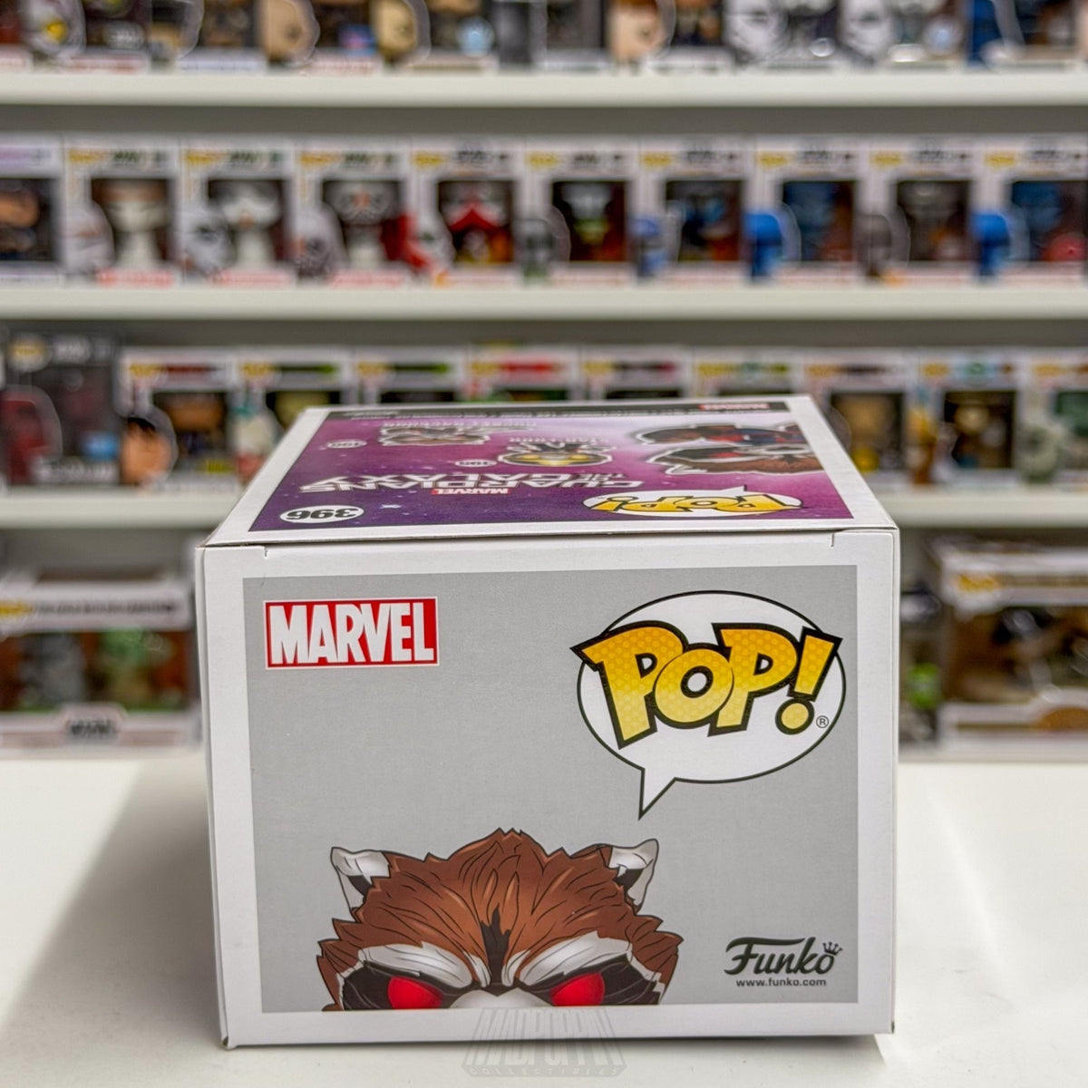 Funko Pop Marvel GOTG Rocket Raccoon Classic PX Exclusive 396 Toy Vinyl Figure