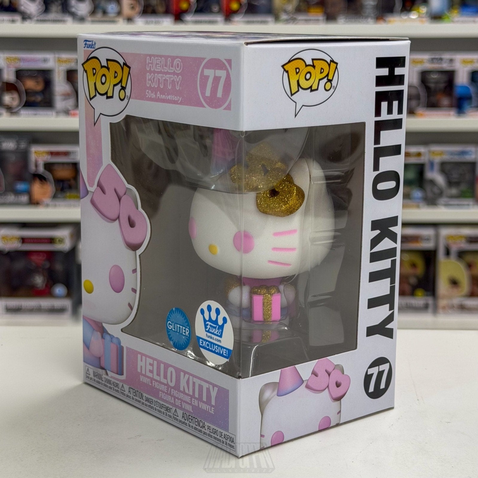 Funko Pop Sanrio Hello Kitty Glitter Exclusive 77 Kawaii White Cat Vinyl Figure