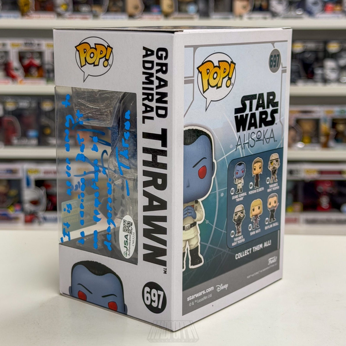 Funko Pop Star Wars Grand Admiral Thrawn Diamond SDCC Signed Auto JSA 697 Figure