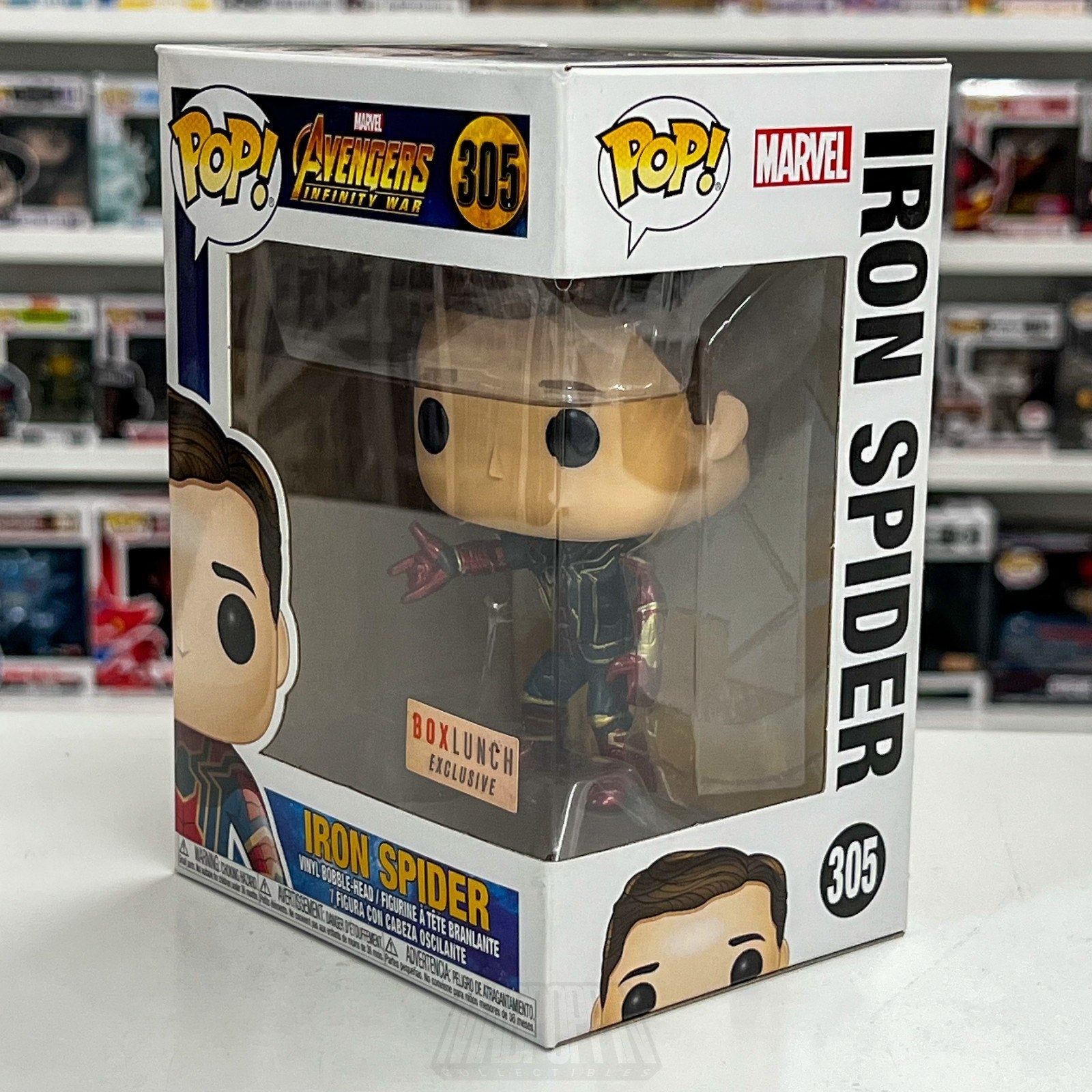 Funko Pop Marvel Avengers Infinity War Iron Spider Unmasked BoxLunch 305 Figure