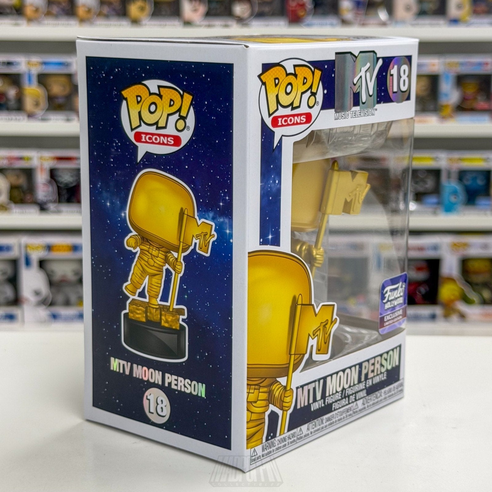 Funko Pop Icons MTV Moon Person Gold Hollywood Exclusive 18 Statue Vinyl Figure