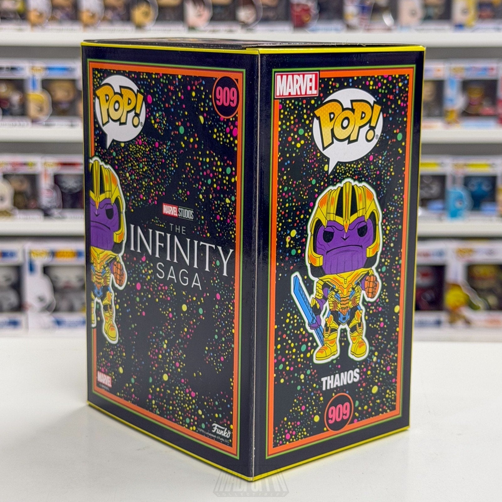 Funko Pop Marvel Avengers Endgame Thanos Blacklight Target 909 Toy Vinyl Figure