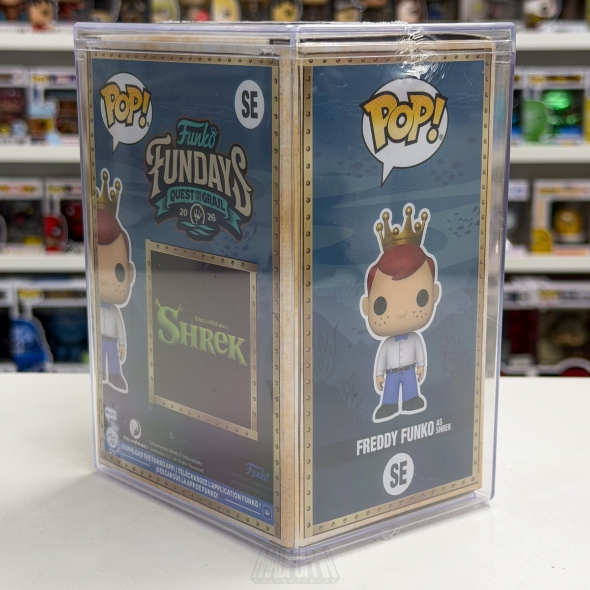 Funko Pop Fundays Freddy as Shrek SE 1000 Grail SDCC 2026 Movie Toy CON STICKER