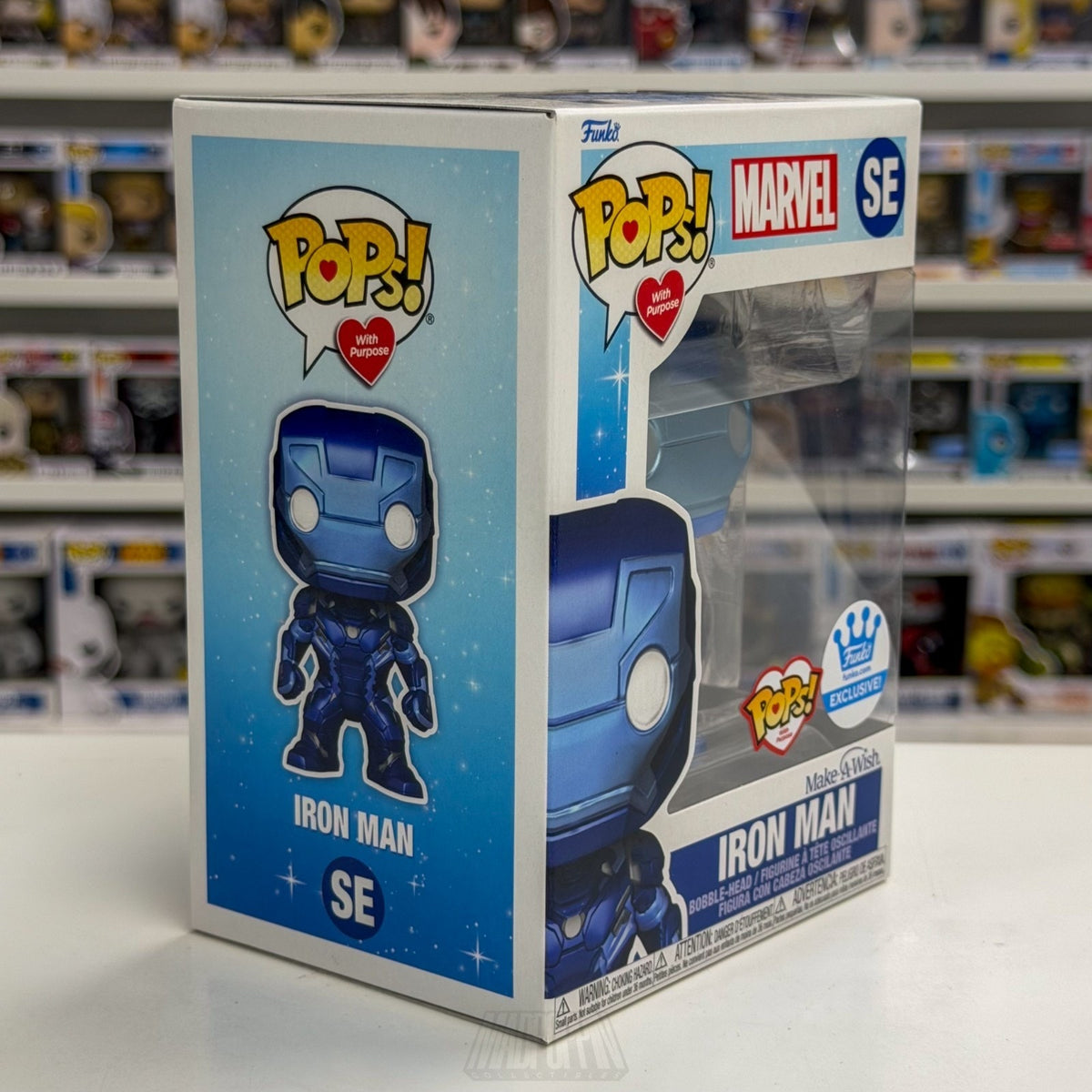 Funko Pop Marvel Make A Wish Iron Man Blue Metallic Exclusive SE Vinyl Figure