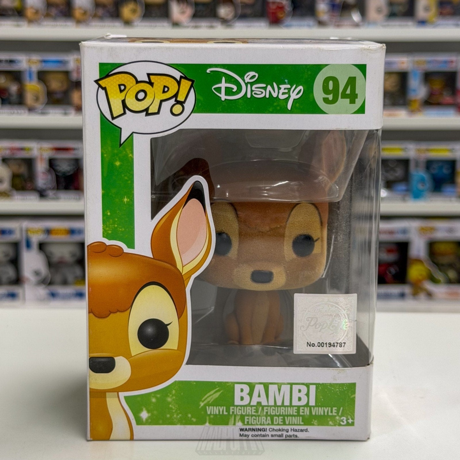 Funko Pop Disney Bambi Flocked PopLife Hologram Sticker 94 Deer Toy Vinyl Figure