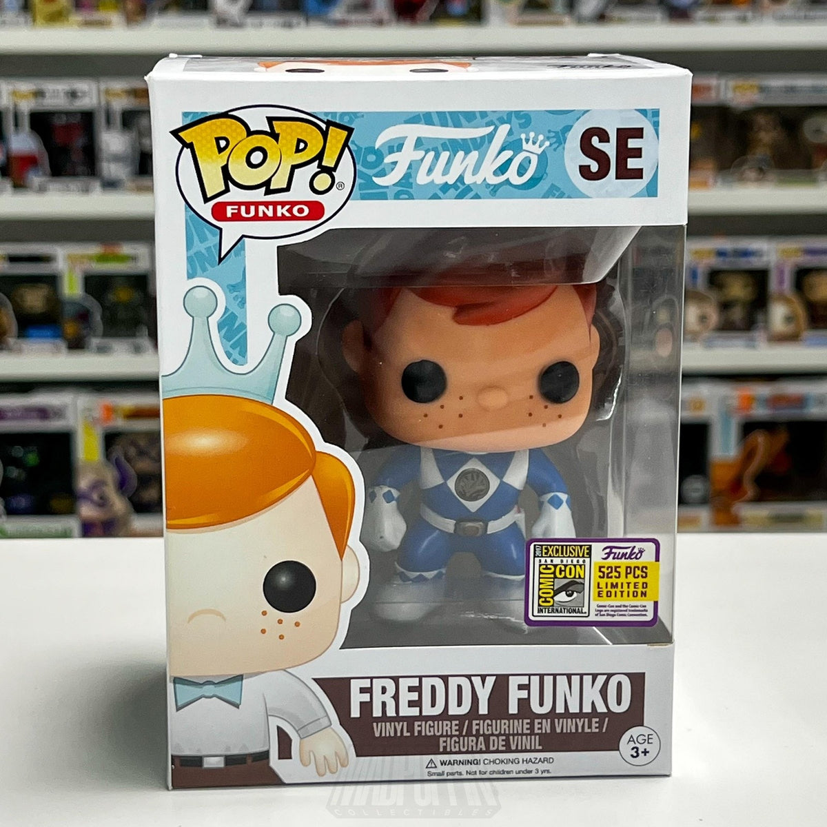 Funko Pop Fundays Freddy as Blue Ranger 525PCS SE SDCC MMPR Ranger Vinyl Figure