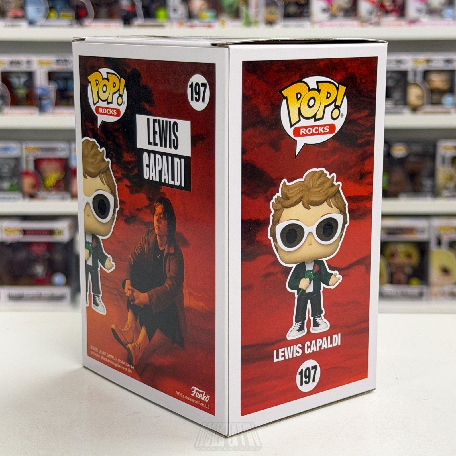 Funko Pop Rocks Lewis Capaldi w/Rose 197 Music Scottish Singer Toy Vinyl Figure