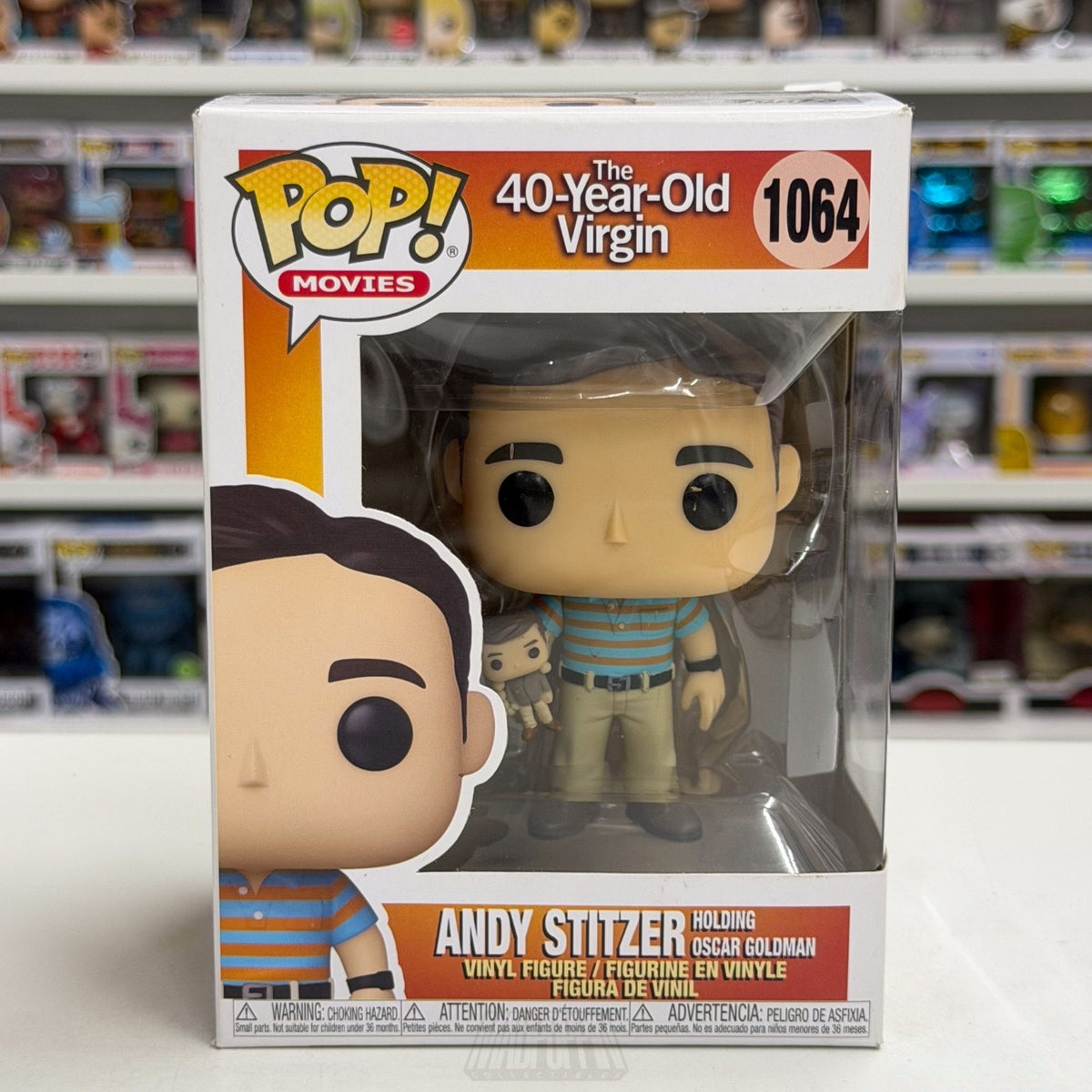 Funko Pop Movies 40 Year Old Virgin Andy Stitzer w/Oscar Goldman 1064 Toy Figure