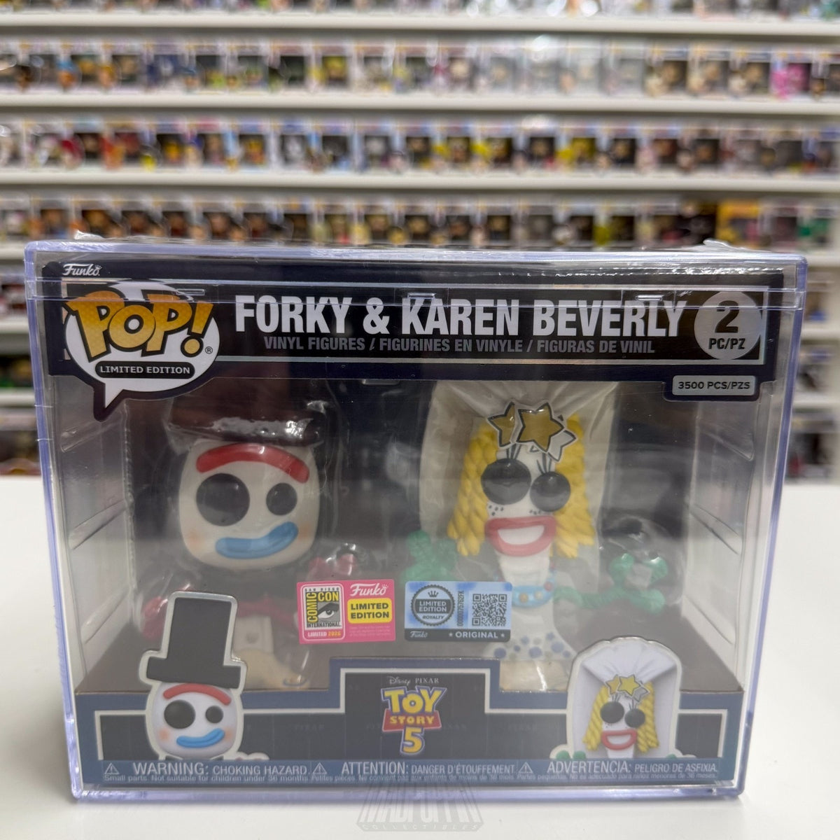 Funko Pop Disney Toy Story 5 Forky & Karen Beverly 2 Pack SDCC 2026 CON STICKER