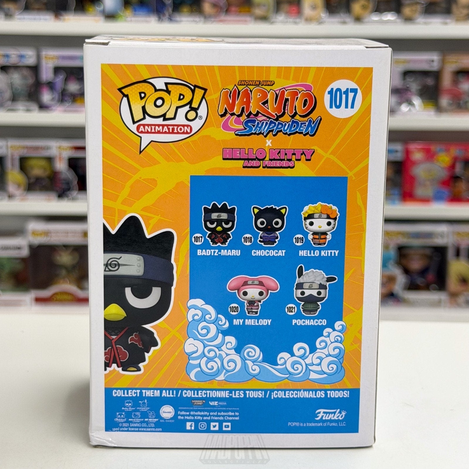 Funko Pop Anime Naruto x Hello Kitty Badtz-Maru 1017 Sanrio Penguin Toy Figure