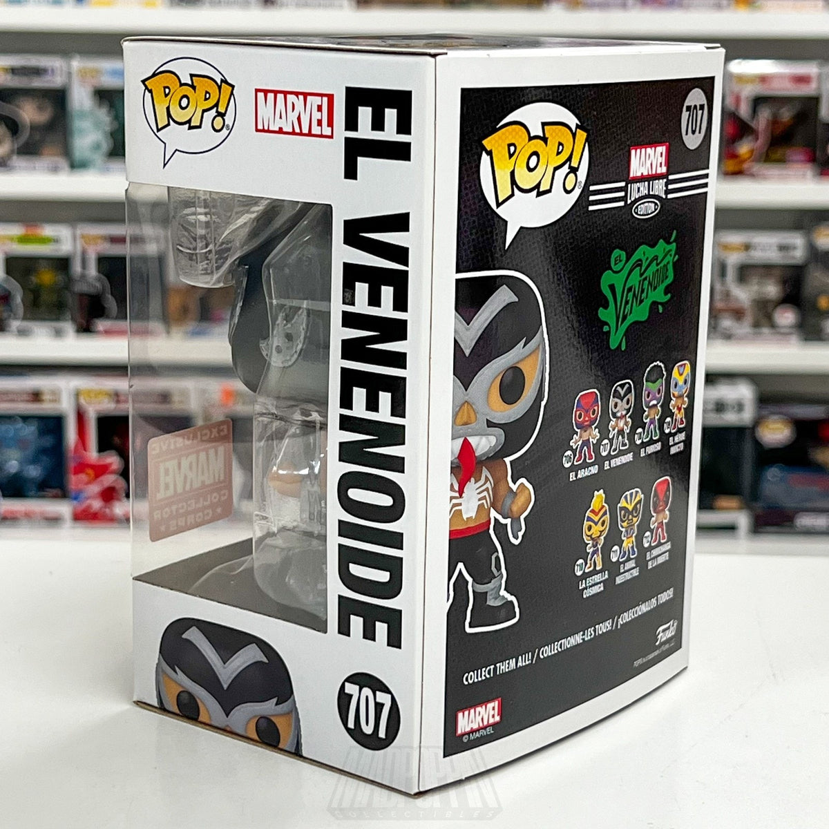 Funko Pop Marvel Collector Corps Lucha Libre El Venenoide Metallic 707 Figure