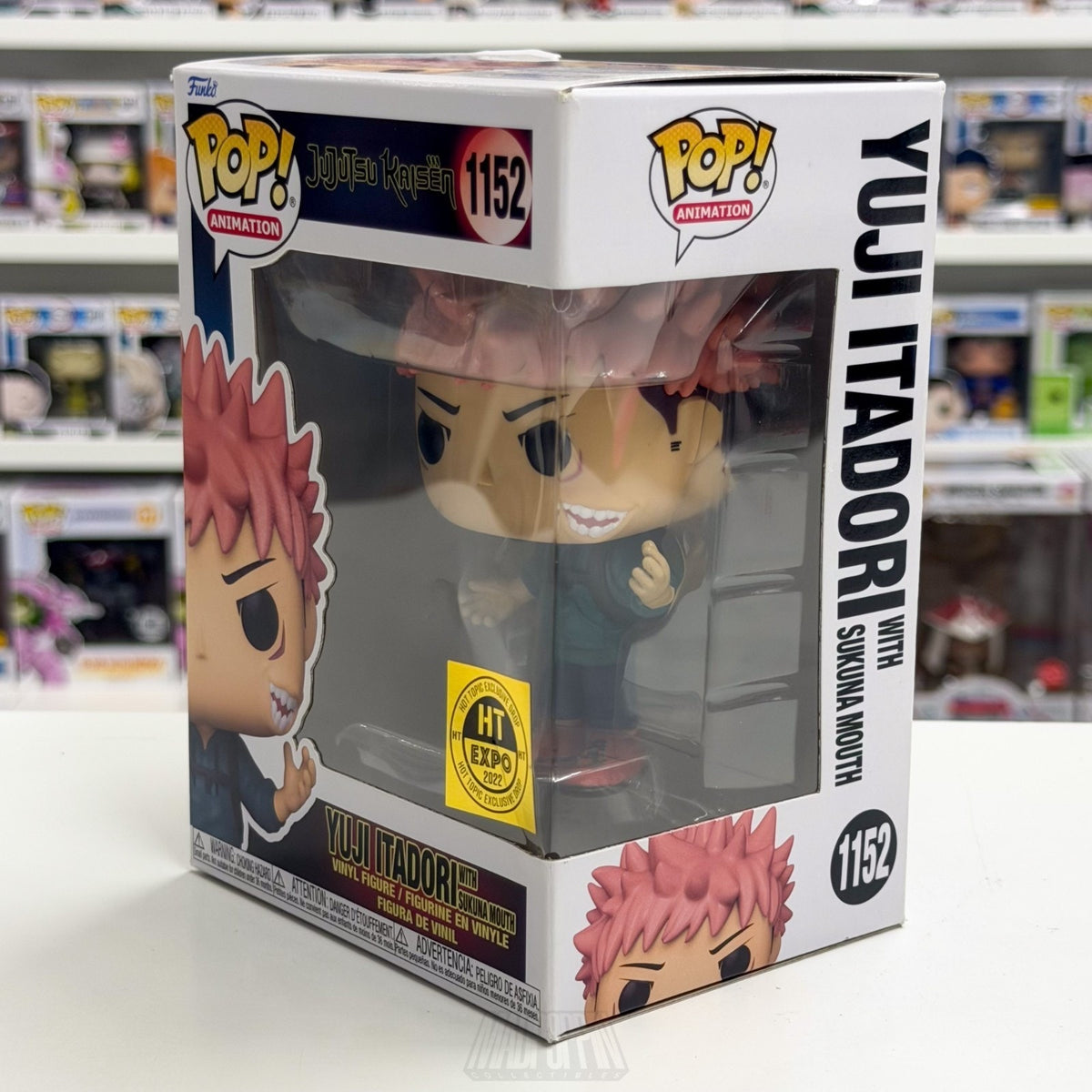 Funko Pop Anime Jujutsu Kaisen Yuji Itadori w/Sukuna Mouth Hot Topic 1152 Figure