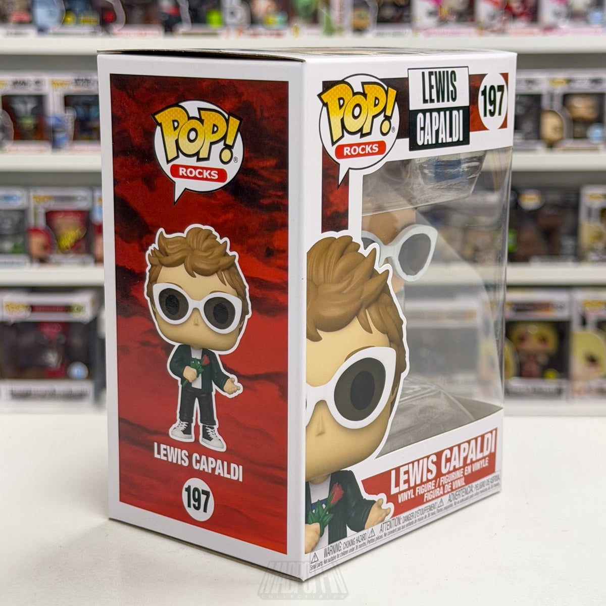 Funko Pop Rocks Lewis Capaldi w/Rose 197 Music Scottish Singer Toy Vinyl Figure