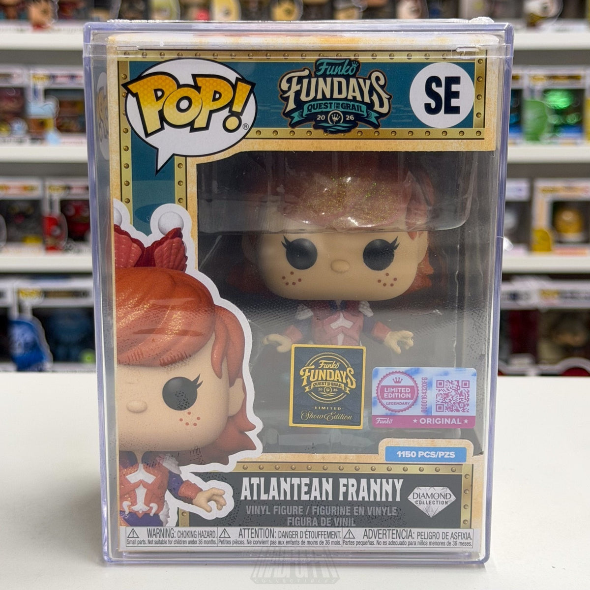 Funko Pop Fundays Atlantean Franny Diamond SE 1150 Grail SDCC 2026 CON STICKER