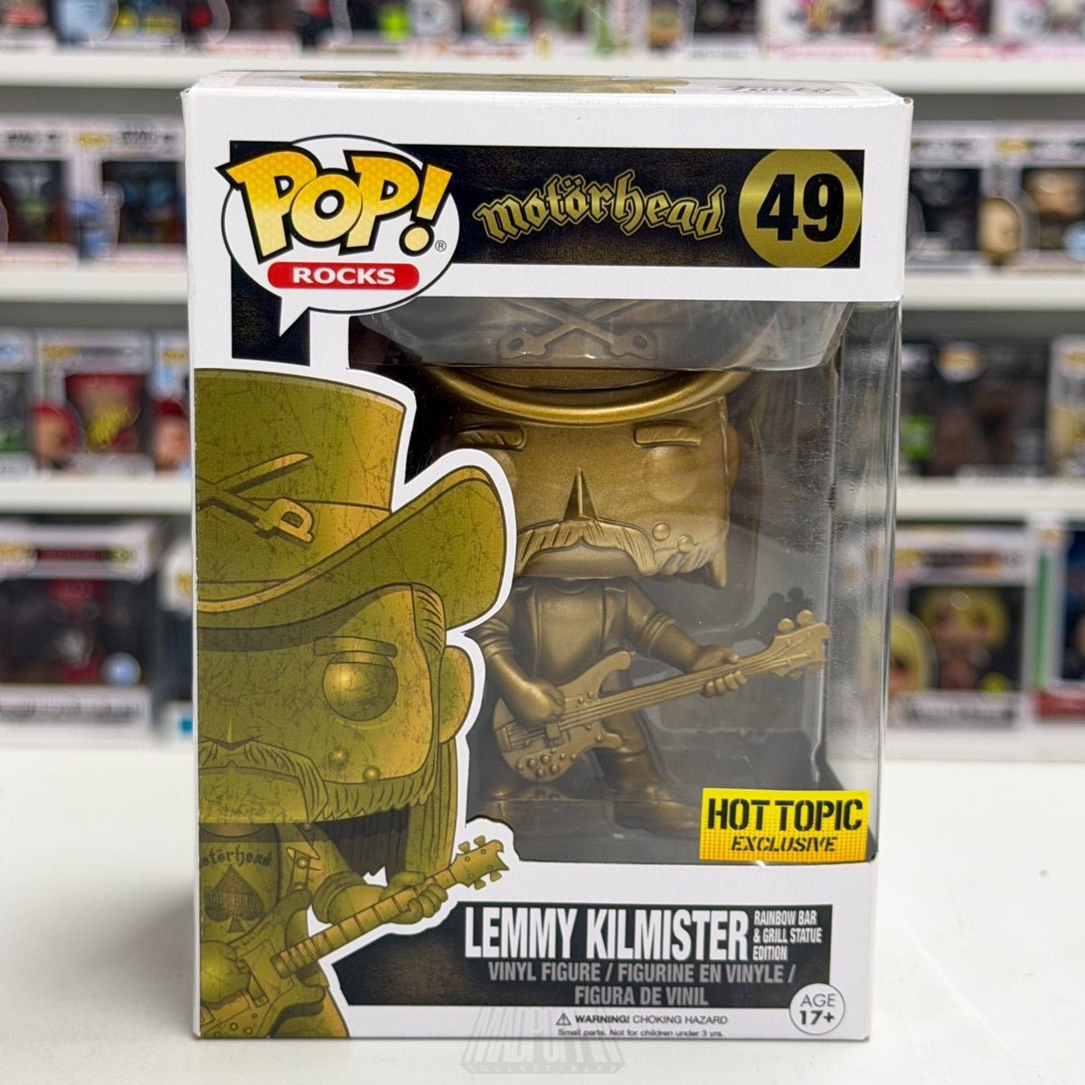Funko Pop Rocks Motorhead Lemmy Kilmister Gold Hot Topic 49 Heavy Metal Figure