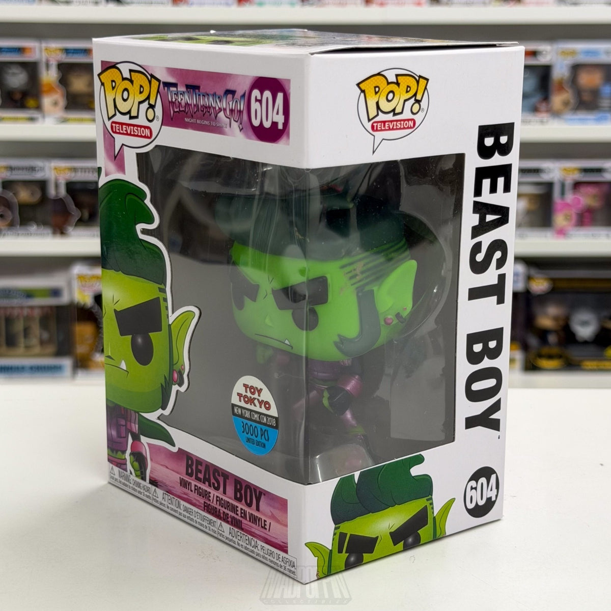 Funko Pop TV DC Teen Titans Go Beast Boy Metallic NYCC Toy Tokyo 604 Toy Figure