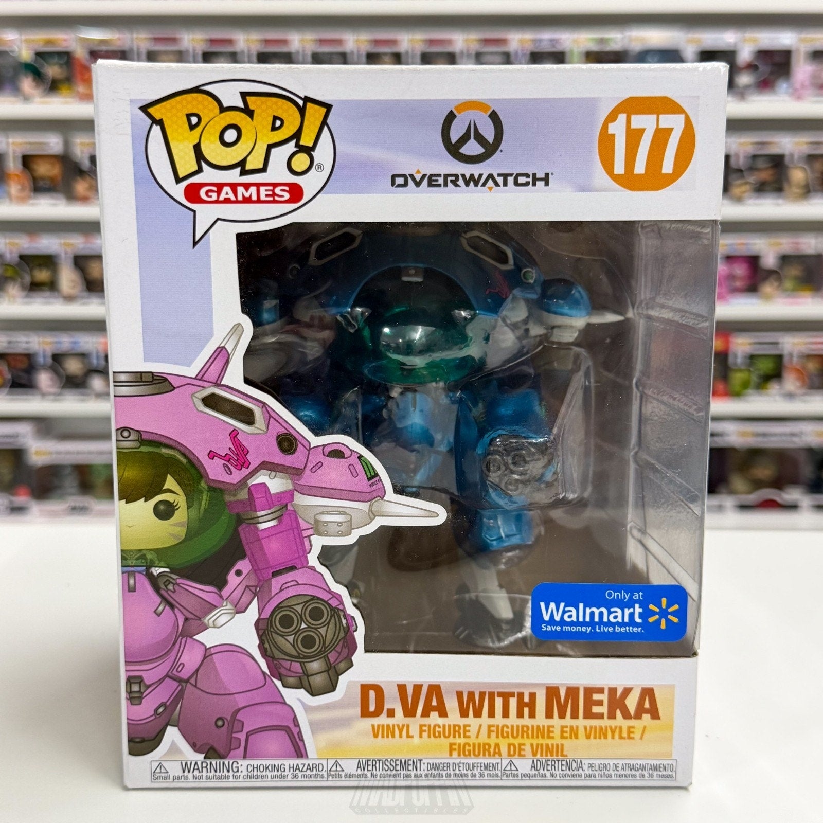 Funko Pop Games Overwatch D.Va w/MEKA Blueberry Walmart 177 Toy Vinyl 6" Figure