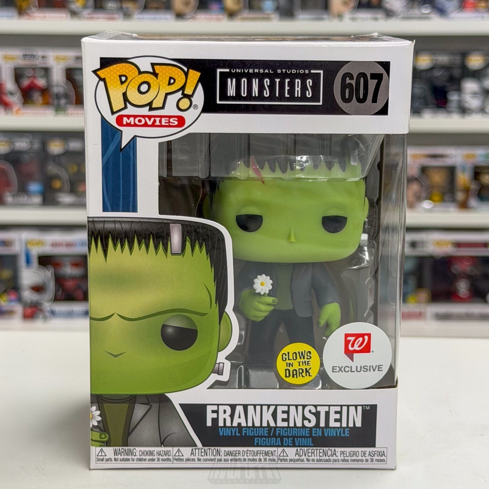 Funko Pop Movies Monsters Frankenstein w/Flower Glow Walgreens 607 Horror Figure