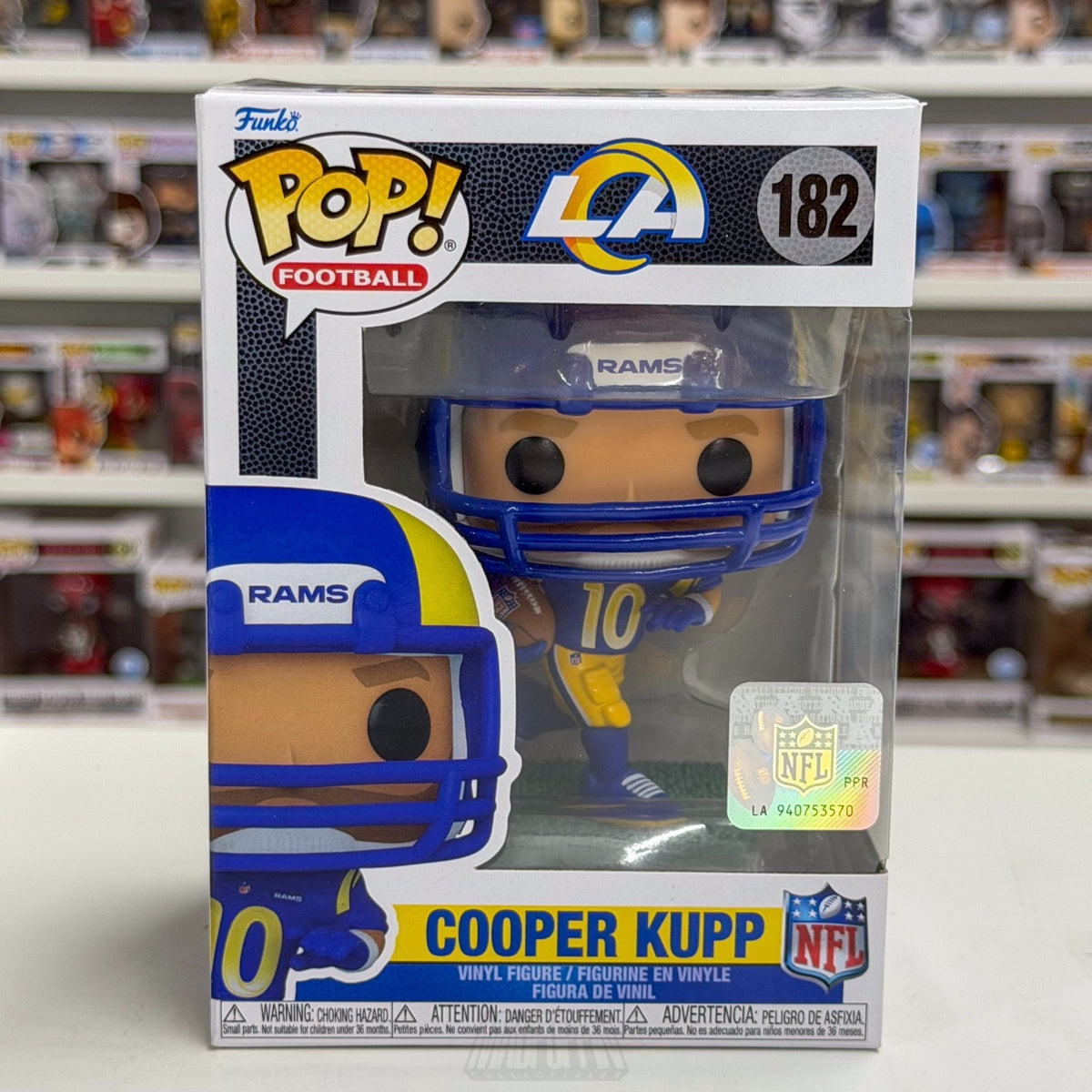 Funko Pop NFL Football Los Angeles Rams Cooper Kupp 182 Wide Receiver Toy Figure