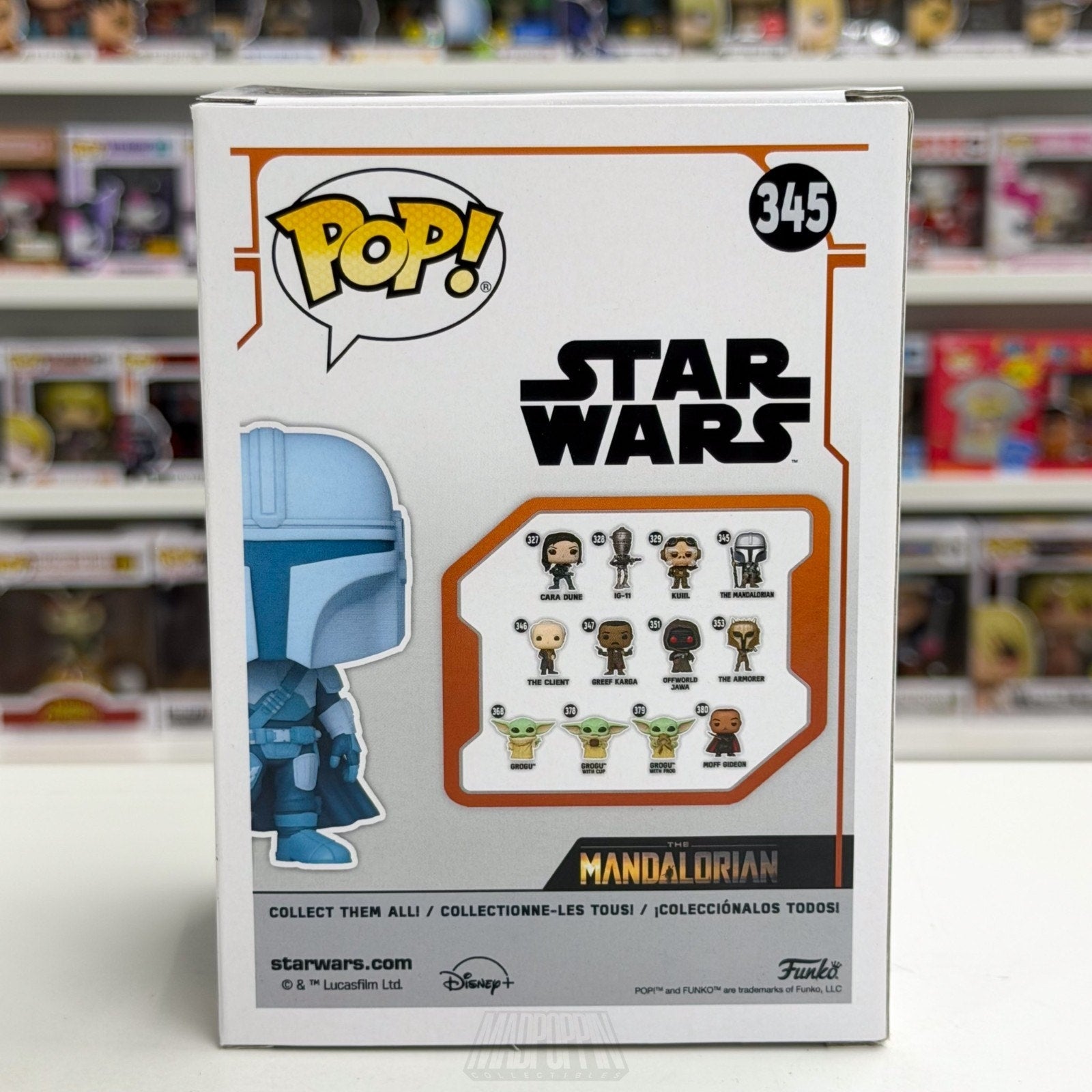 Funko Pop Star Wars Mandalorian Holographic Glow Entertainment Earth 345 Figure