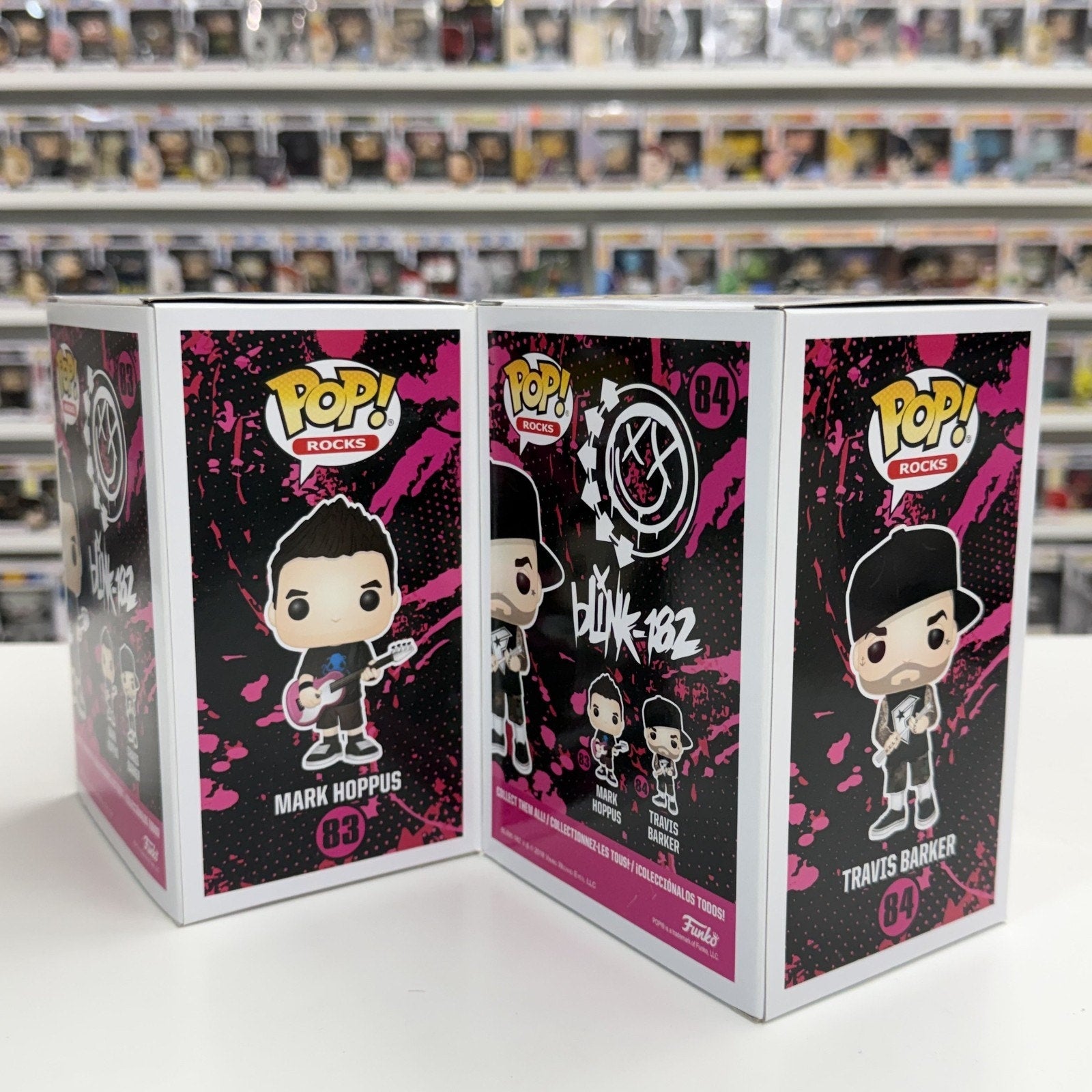 Funko Pop Rocks Blink 182 Complete Set Mark Hoppus Travis Barker Punk Figures