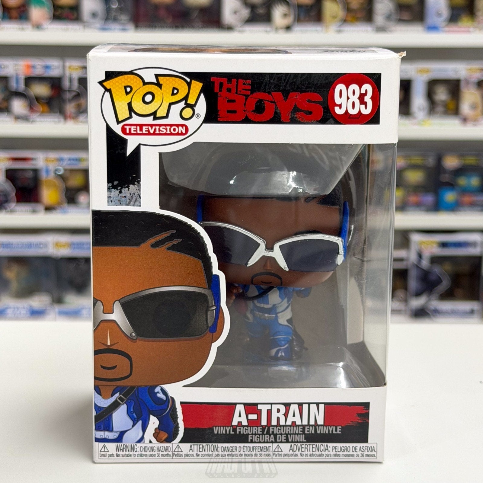 Funko Pop TV The Boys A-Train 983 Worlds Fastest Man Compound V Toy Vinyl Figure