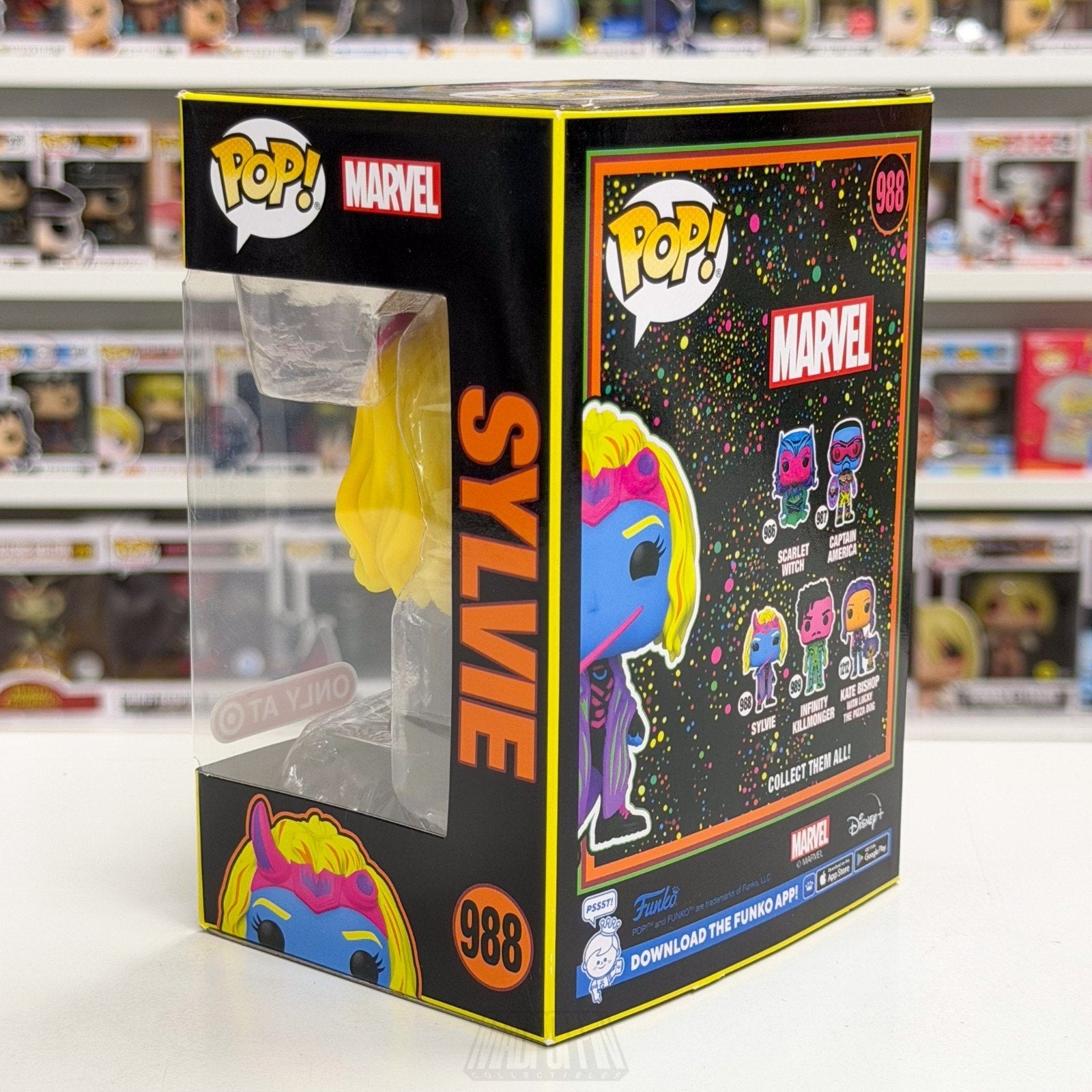 Funko Pop Marvel Studios Loki Sylvie Blacklight Target 988 MCU Toy Vinyl Figure