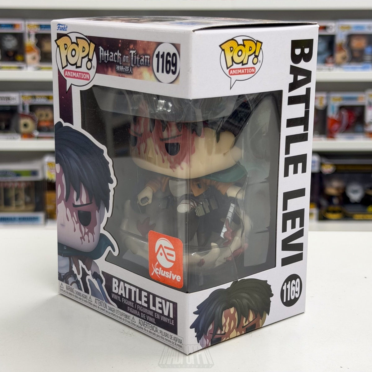 Funko Pop Anime Attack Titan Battle Levi Bloody AE Exclusive 1169 Vinyl Figure