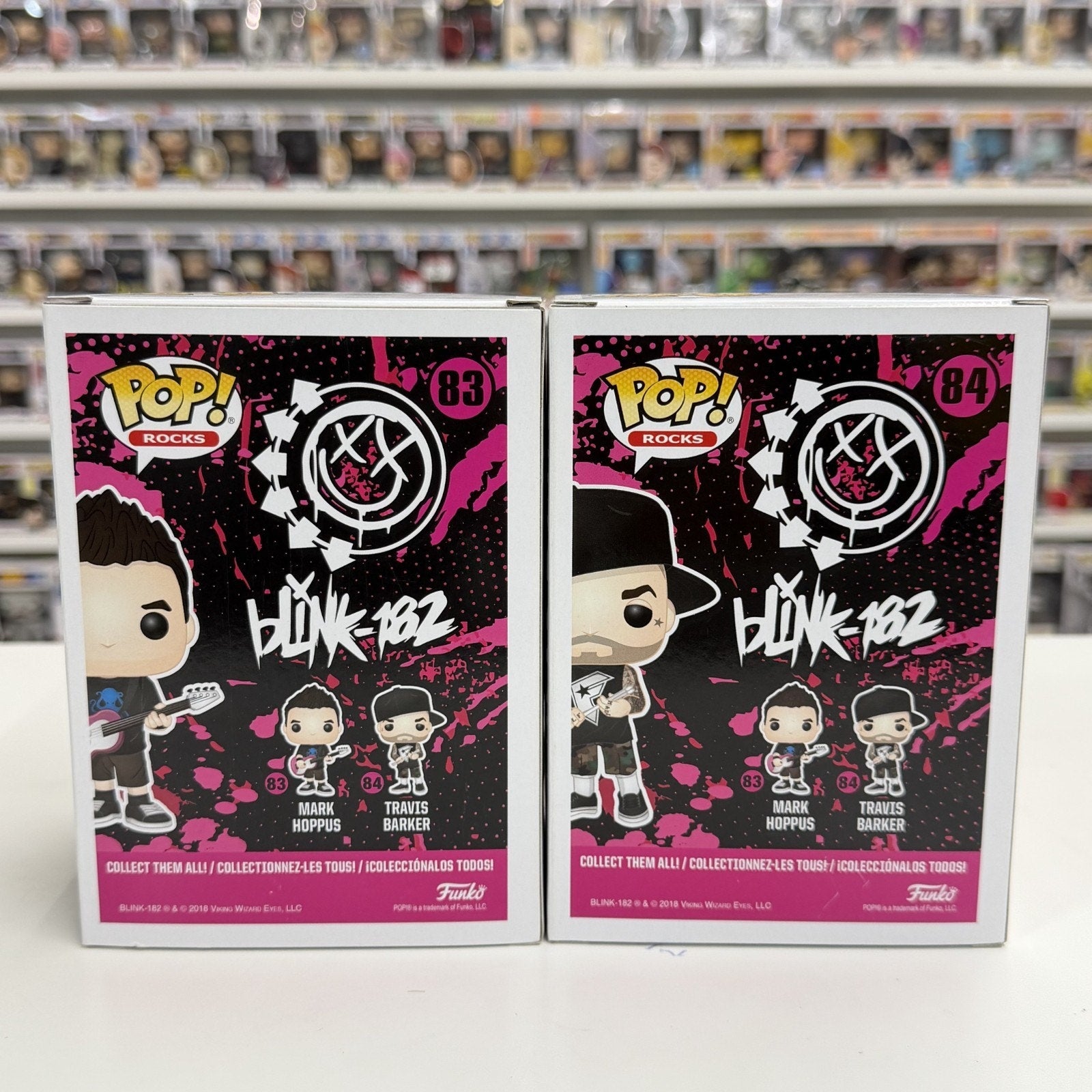 Funko Pop Rocks Blink 182 Complete Set Mark Hoppus Travis Barker Punk Figures