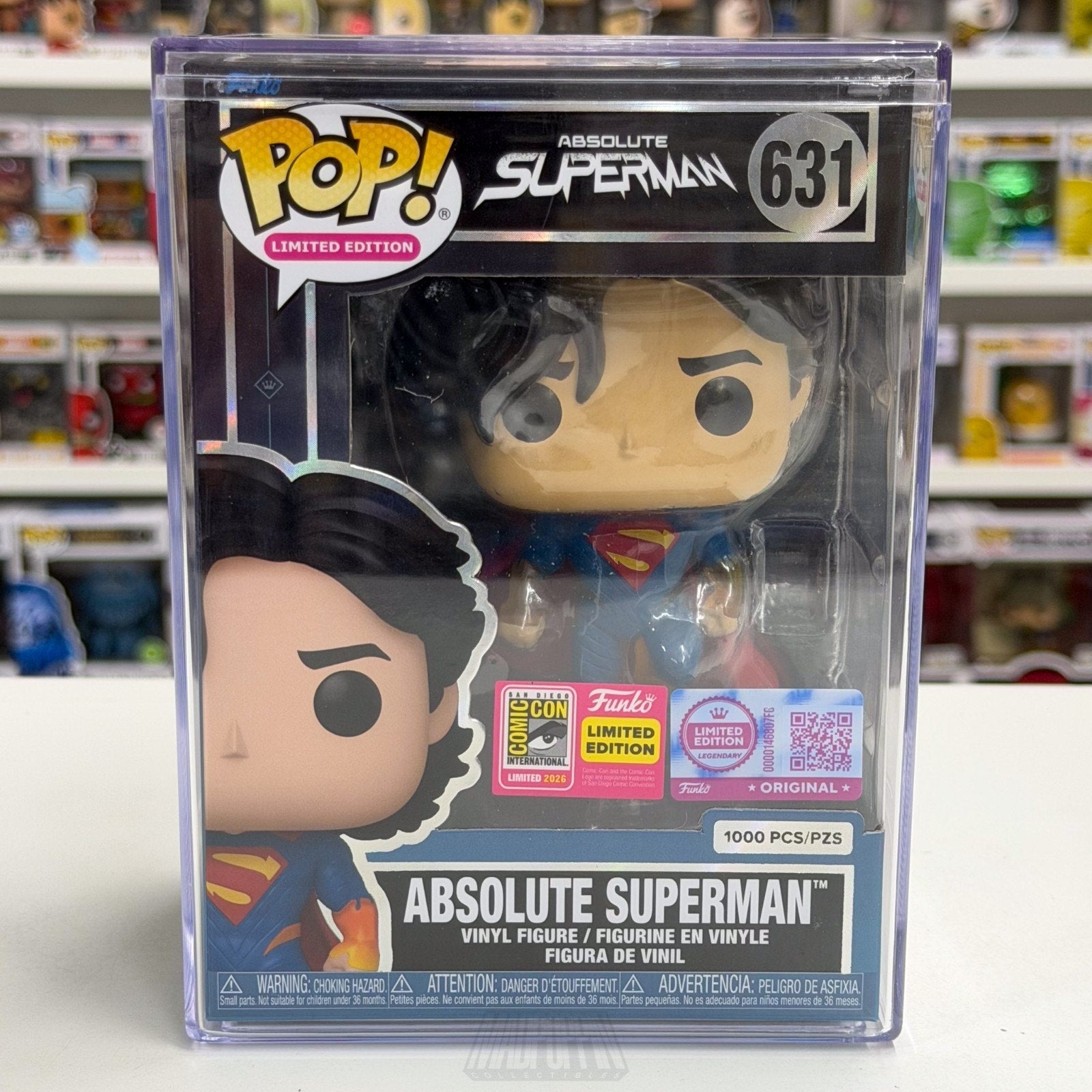 Funko Pop DC Super Heroes Absolute Superman 631 LE 1000 SDCC 2026 CON STICKER
