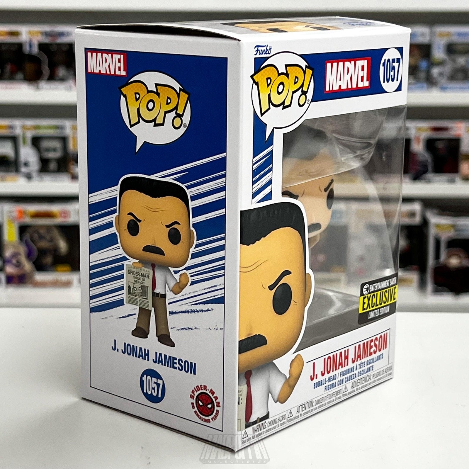 Funko Pop Marvel J Jonah Jameson Entertainment Earth 1057 Spider-Man Toy Figure