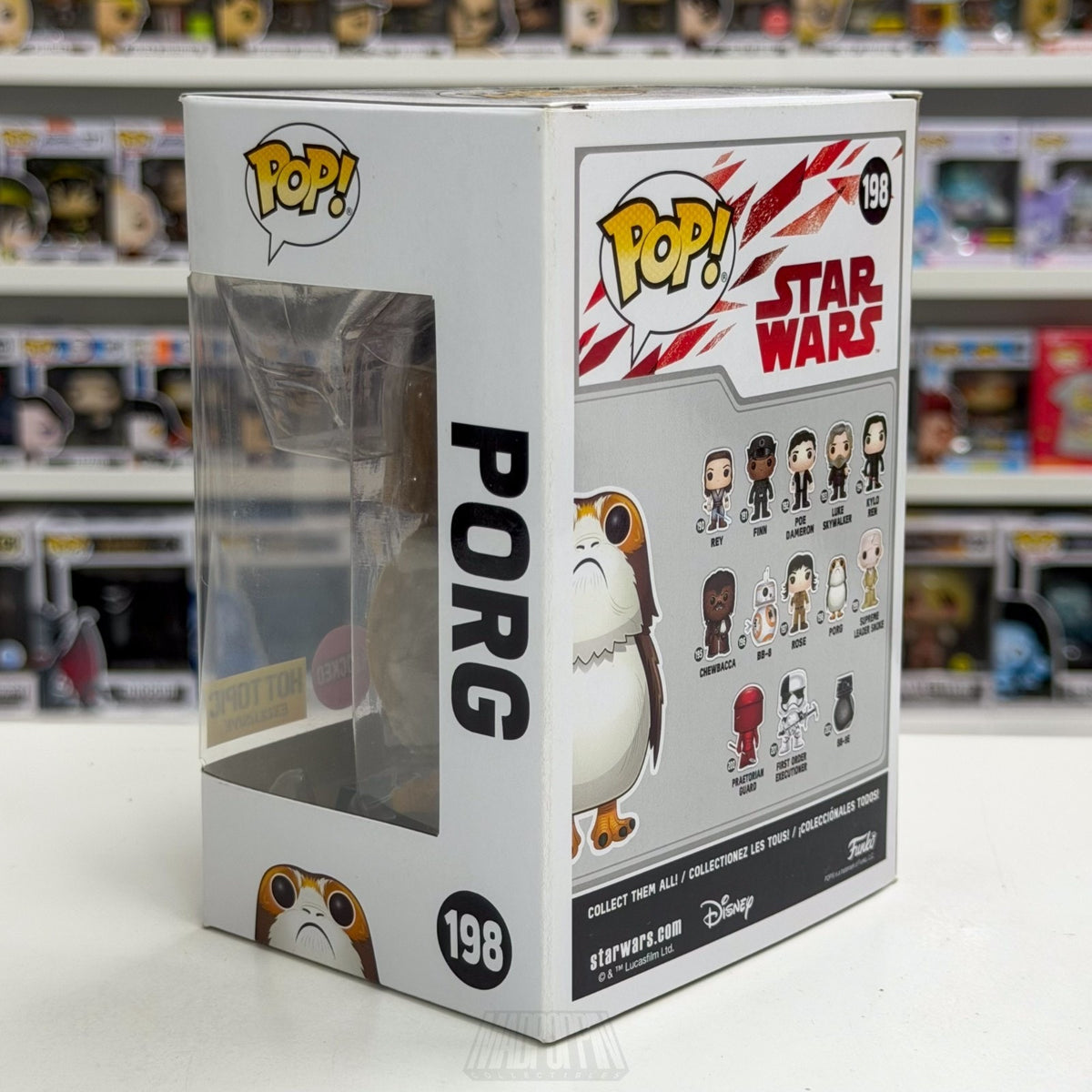 Funko Pop Star Wars Episode 8 Last Jedi Porg Flocked Hot Topic 198 Vinyl Figure