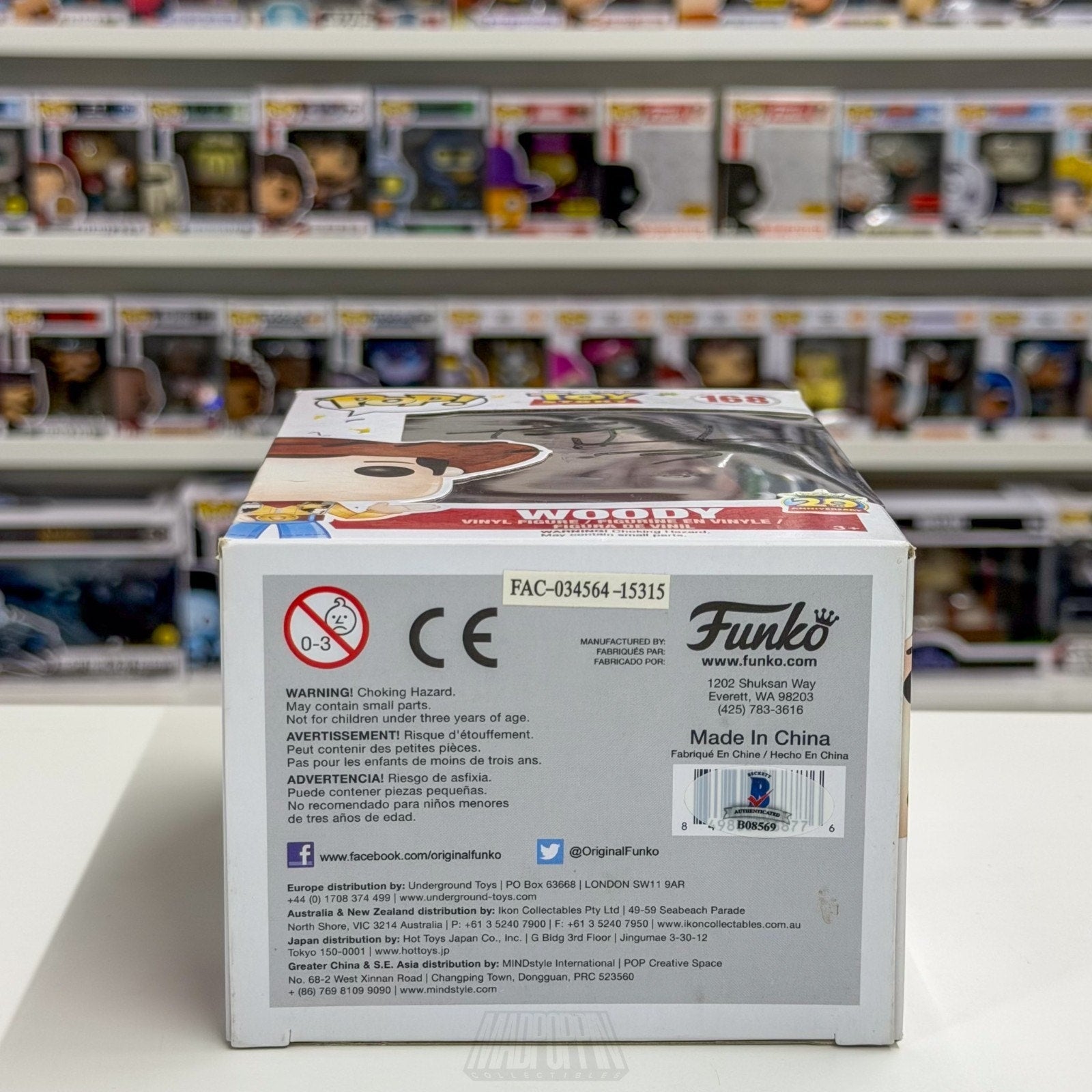 Funko Pop Disney Pixar Woody 20th Signed Auto Tom Hanks Beckett 168 Vinyl Figure