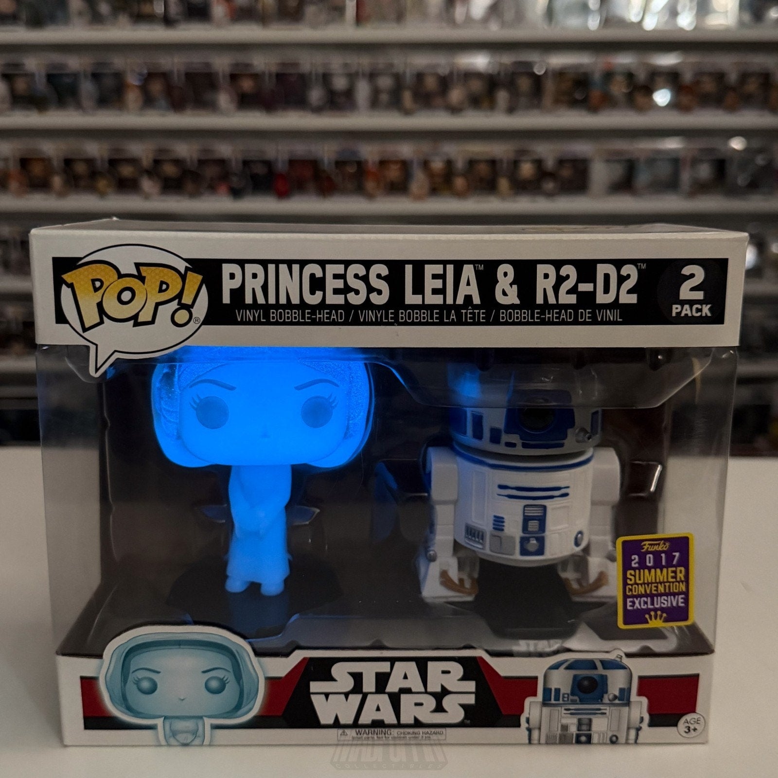 Funko Pop Star Wars Princess Leia Holographic Glow & R2-D2 SDCC 2 Pack Figure