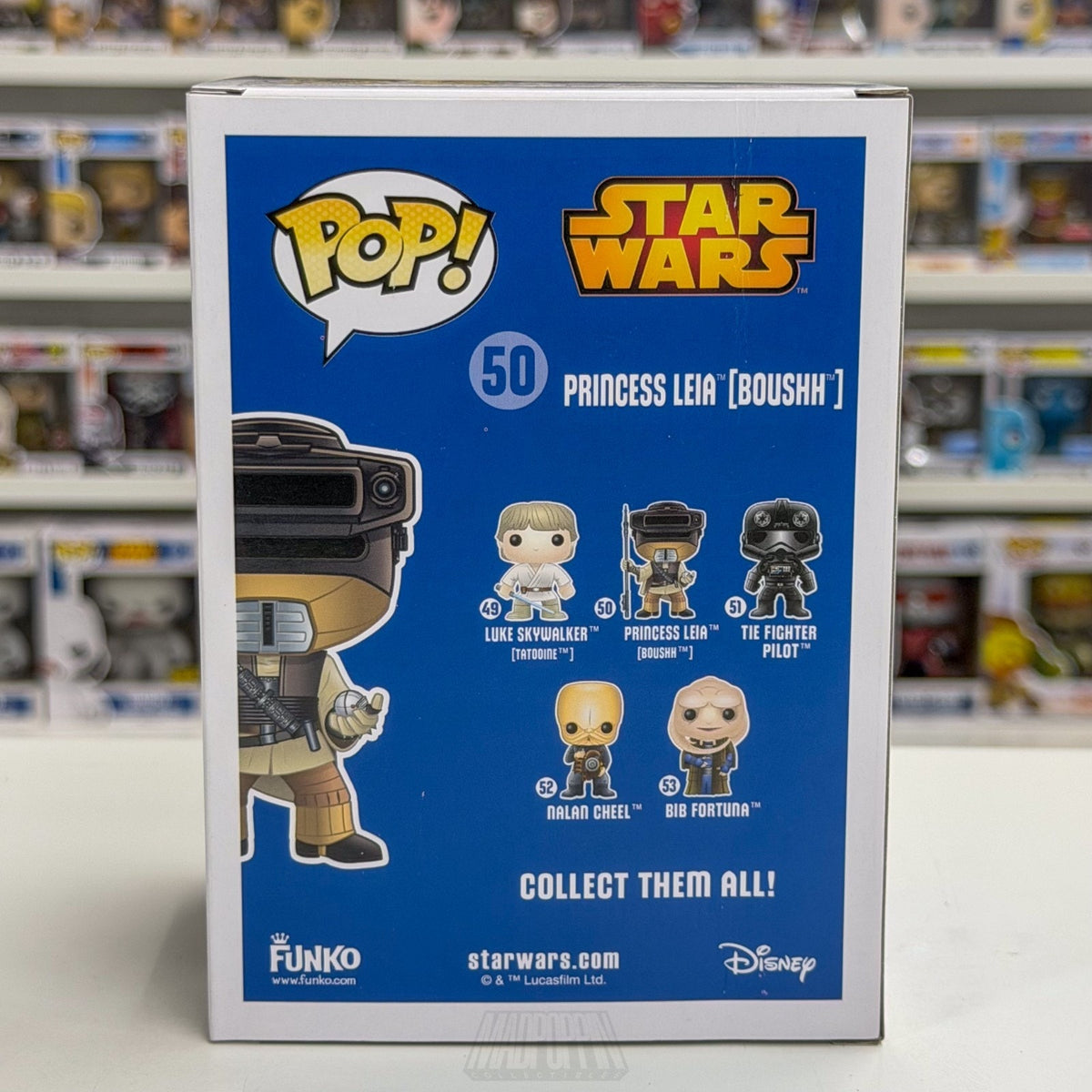 Funko Pop Star Wars Princess Leia Boushh Blue Box 50 Bounty Hunter Vinyl Figure