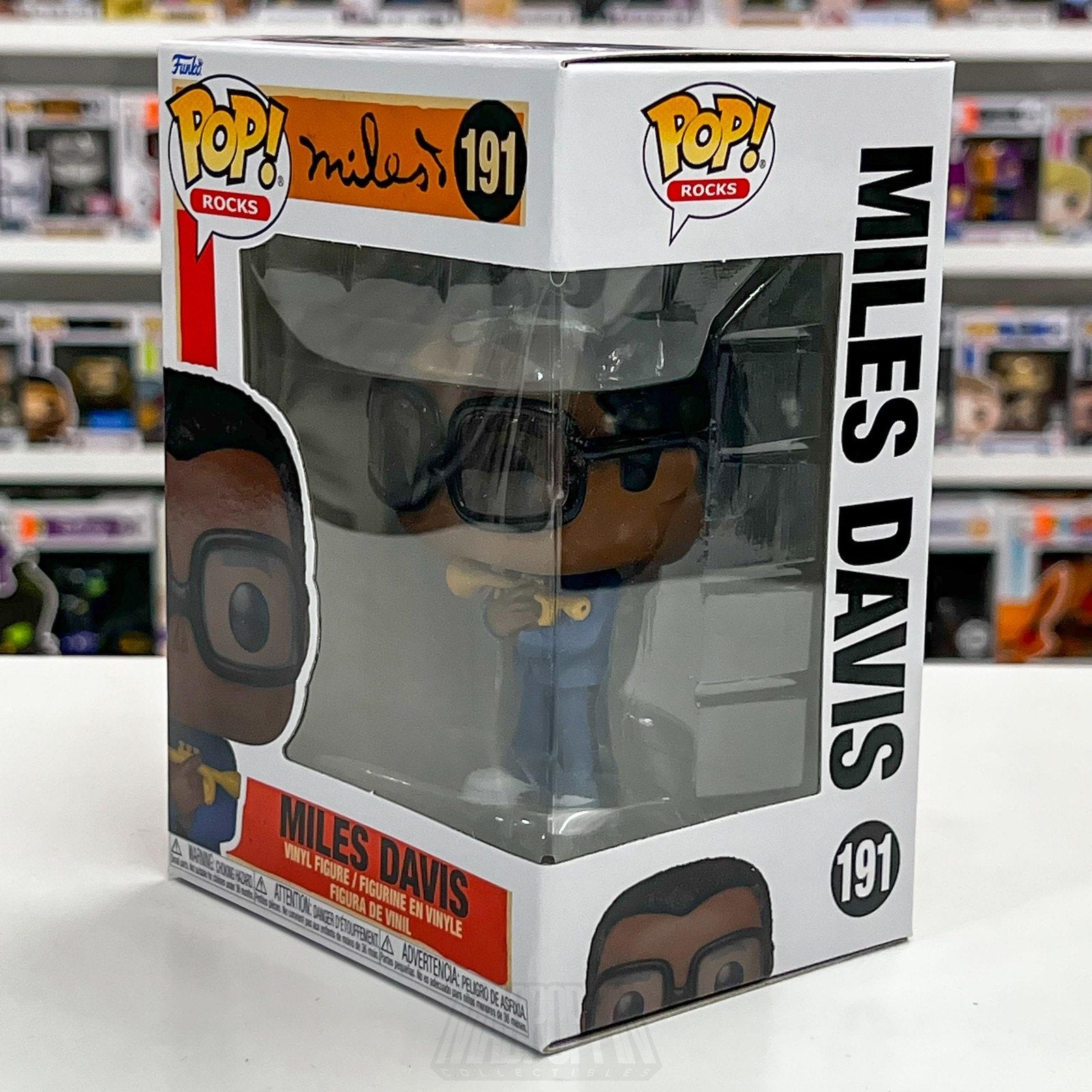 Funko Pop! Rocks Miles Davis #191 Vinyl Figure Jazz Trumpet Collectible Boxed