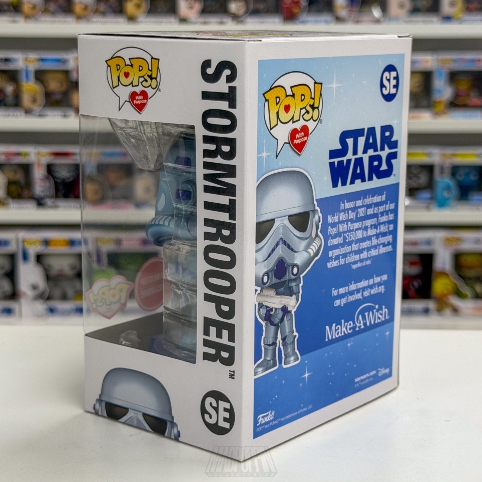 Funko Pop Star Wars Make A Wish Stormtrooper Blue Metallic Gamestop SE Figure