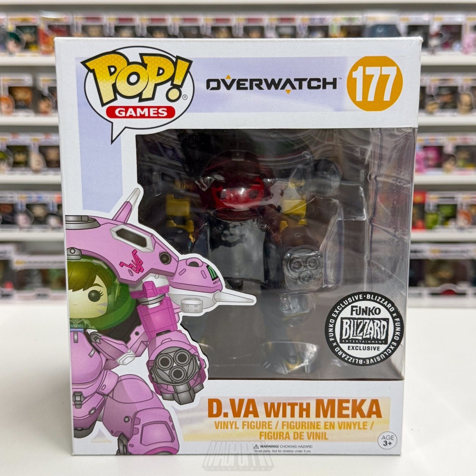 Funko Pop Games Overwatch D.Va w/MEKA Carbon Fiber Blizzard 177 Vinyl 6" Figure