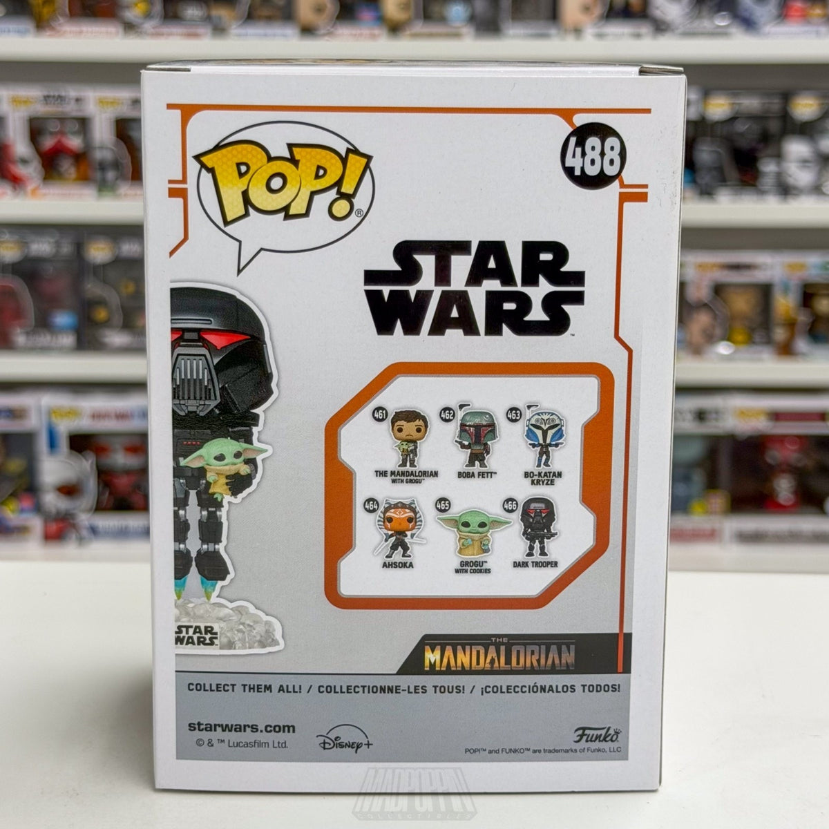 Funko Pop Star Wars Dark Trooper w/Grogu Entertainment Earth 488 Vinyl Figure