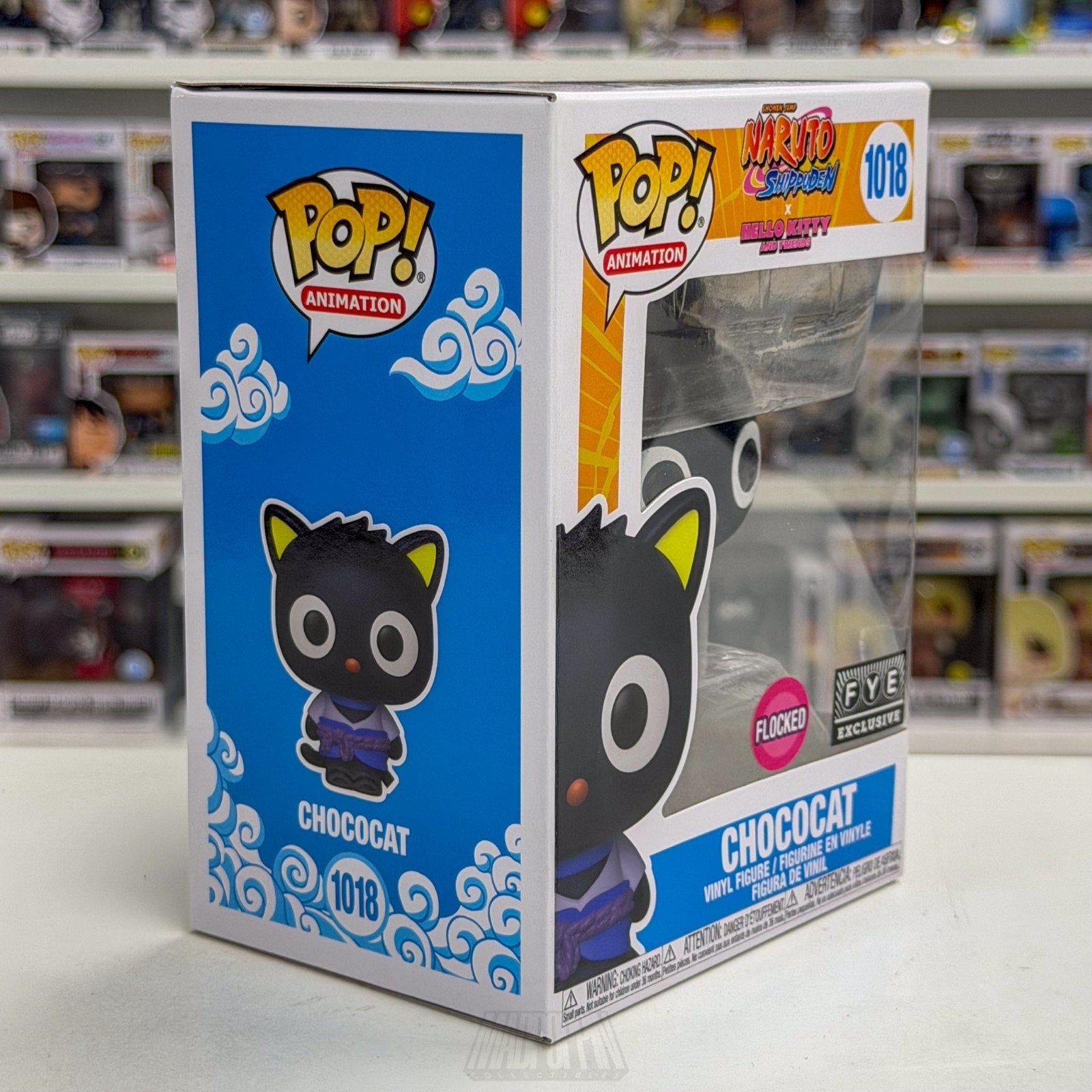 Funko Pop Anime Naruto x Hello Kitty Chococat Flocked FYE 1018 Kawaii Figure