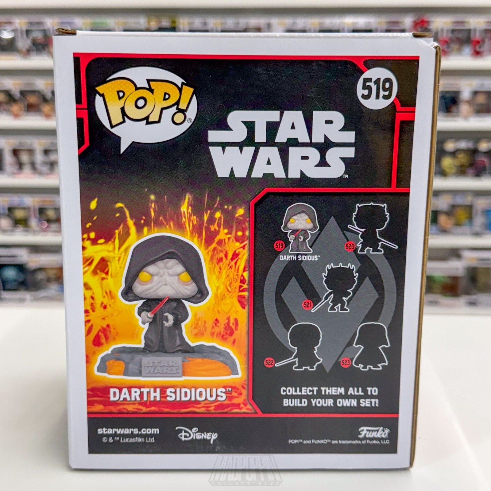 Funko Pop Star Wars Red Saber Series Darth Sidious Glow GameStop 519 Toy Figure