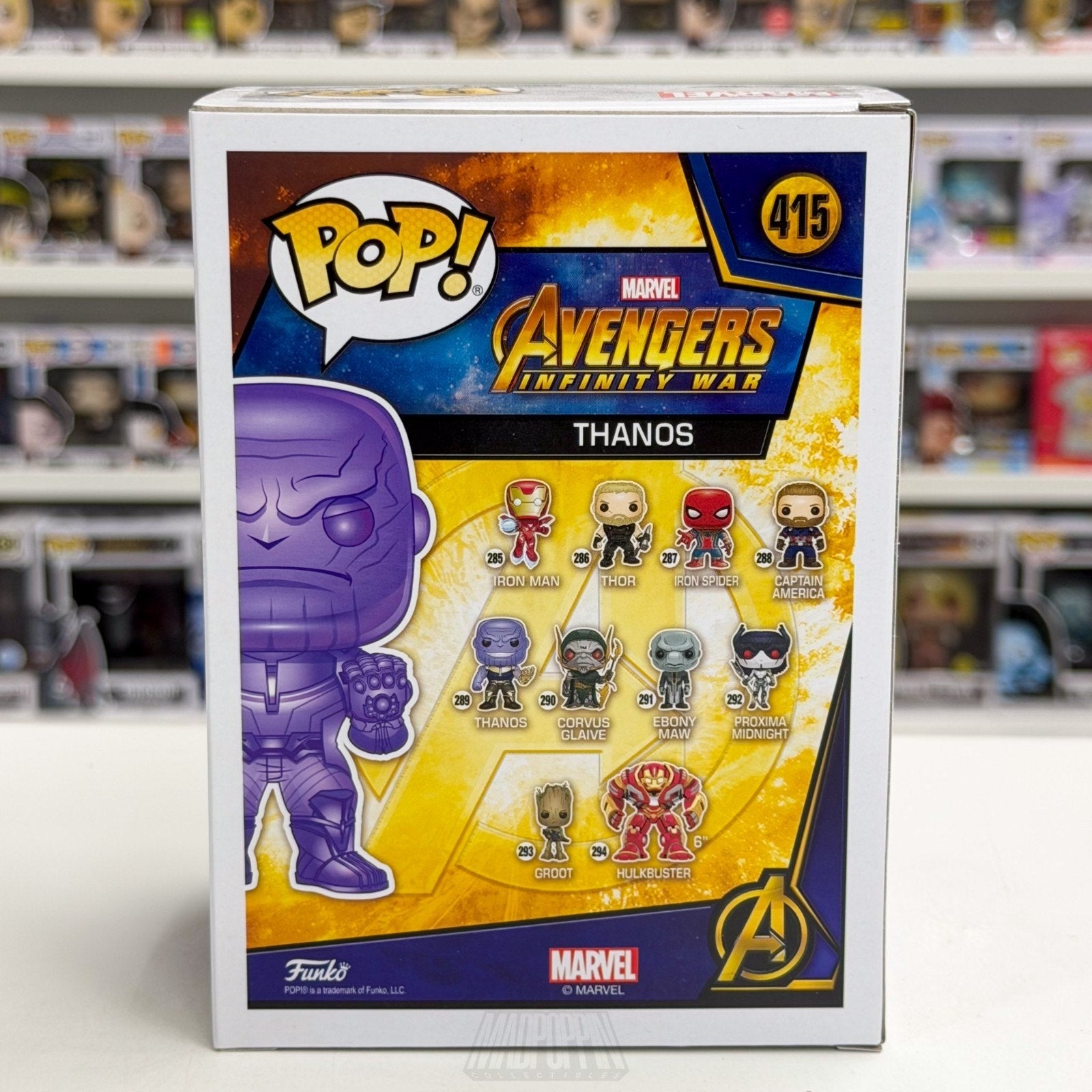 Funko Pop Marvel Avengers Infinity War Thanos Walmart Purple Chrome 289 Figure