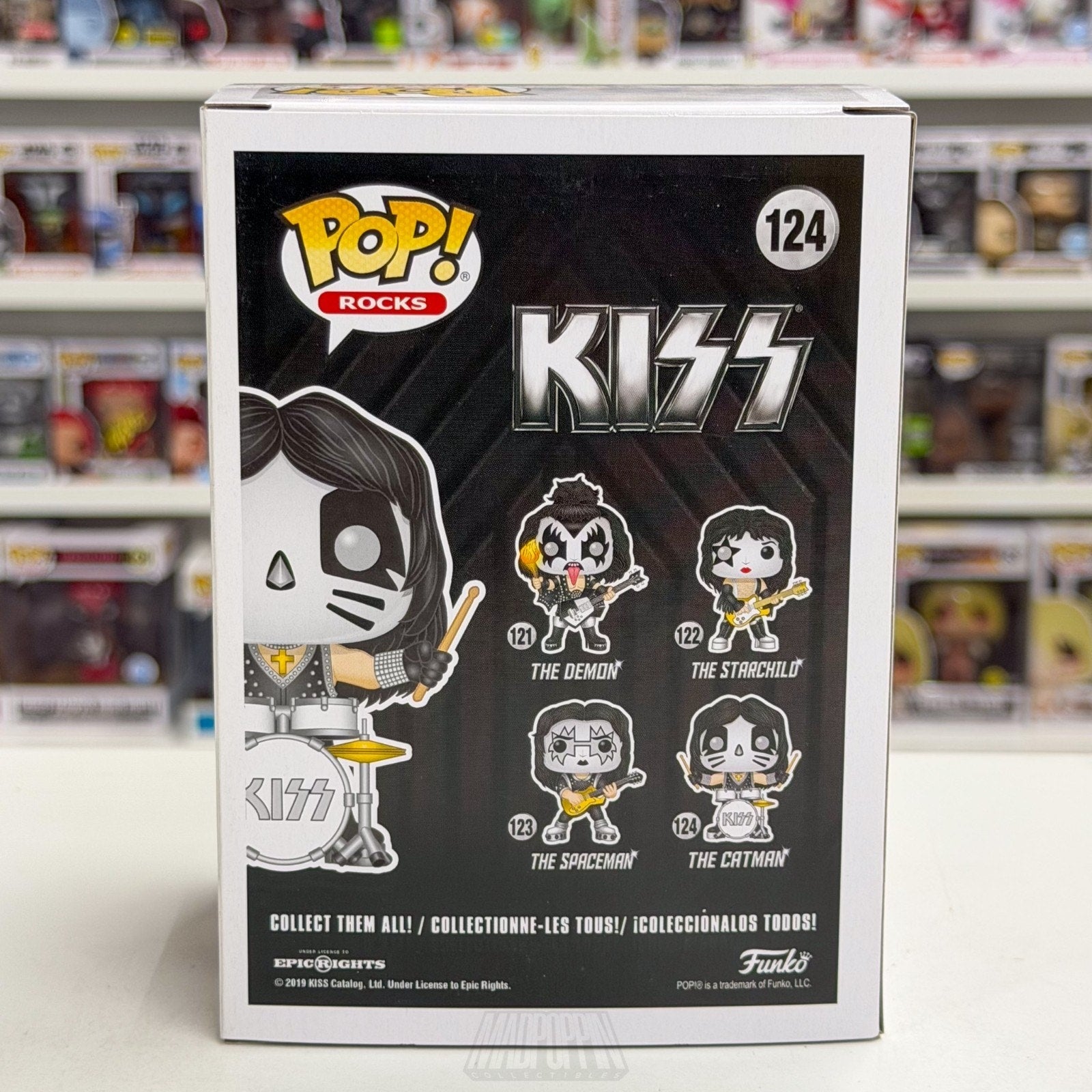 Funko Pop Rocks Kiss The Catman 124 Music Band Heavy Metal Drum Toy Vinyl Figure