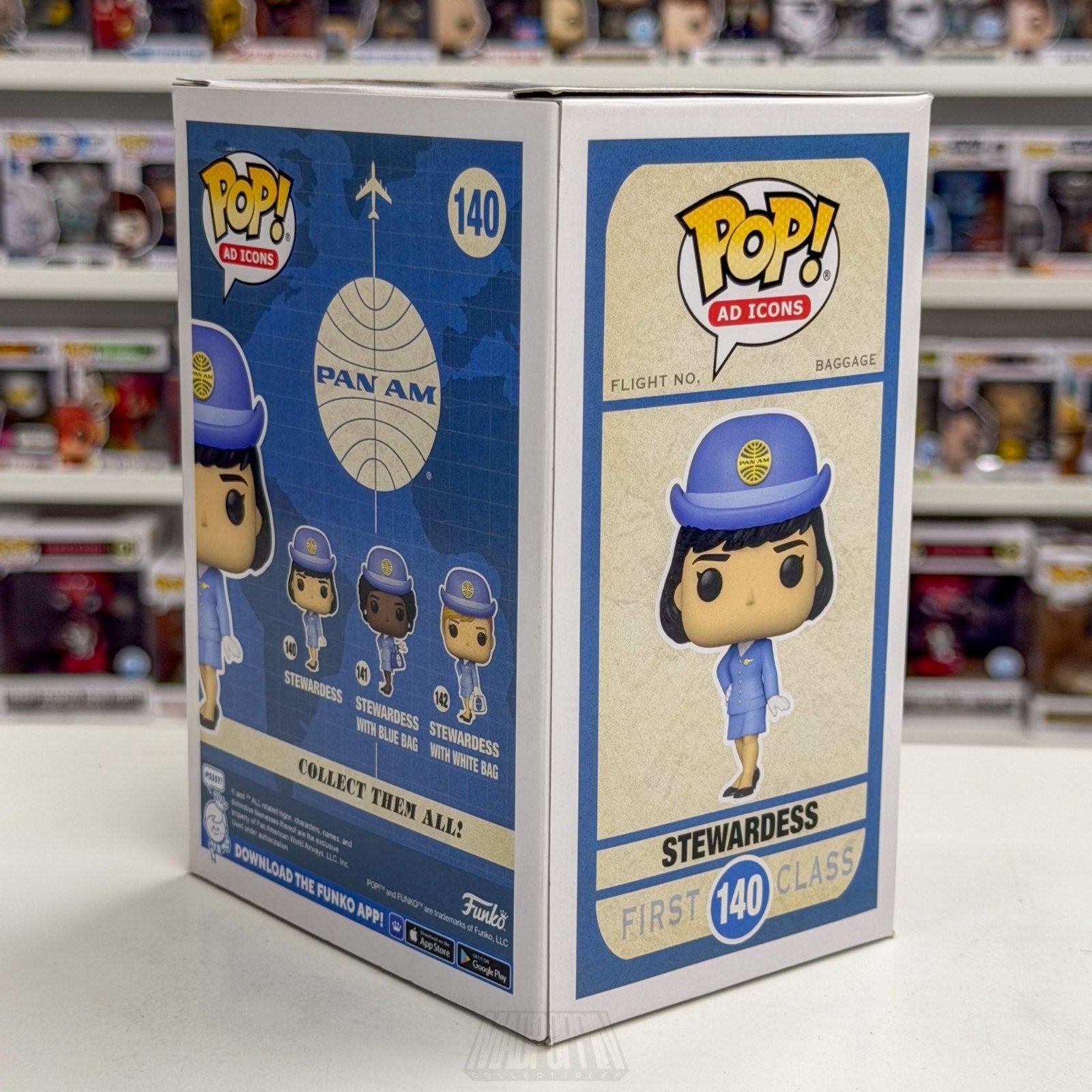 Funko Pop Ad Icons Pan Am American World Airways Stewardess 140 Toy Vinyl Figure