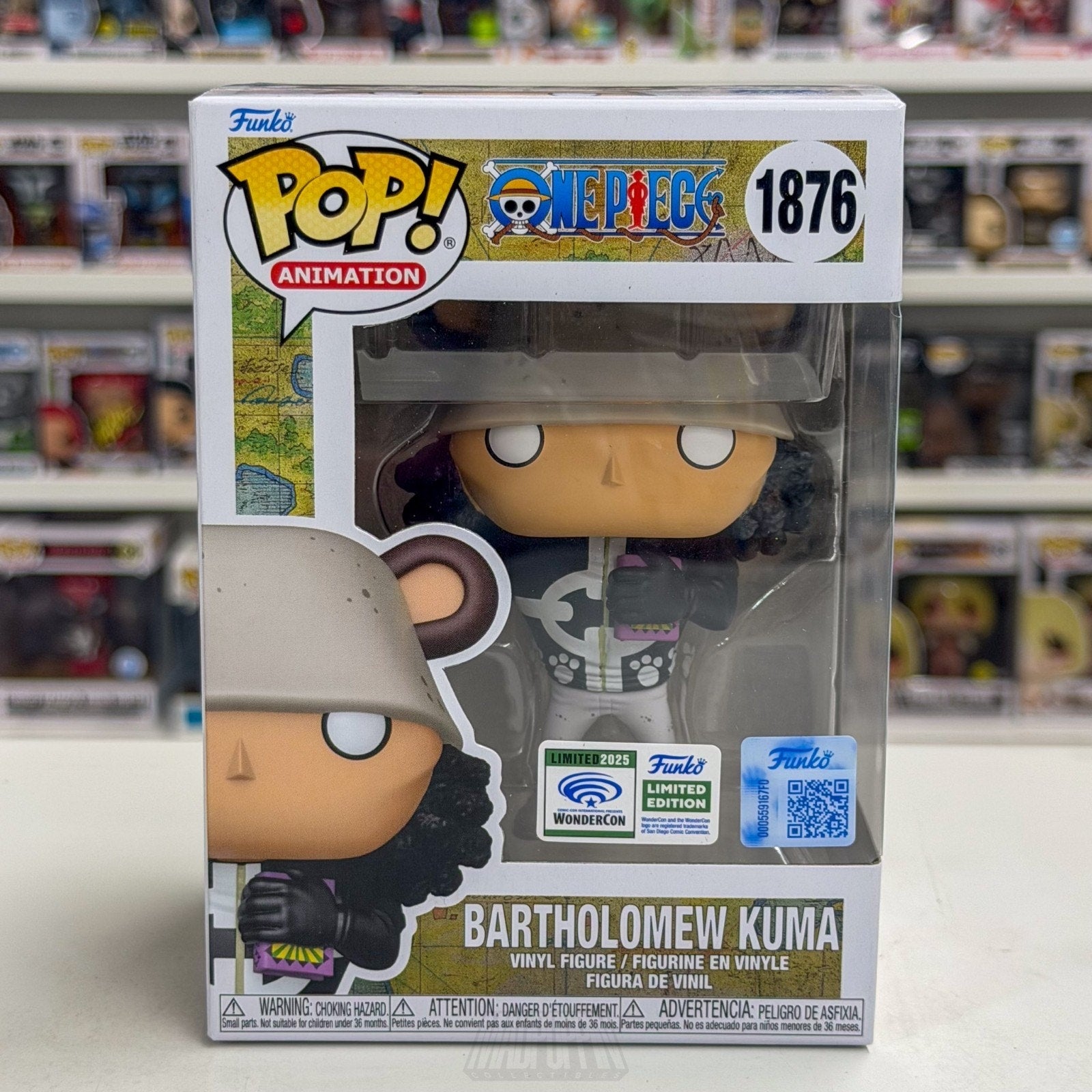 Funko Pop Anime One Piece Bartholomew Kuma WonderCon Official 1876 Manga Figure