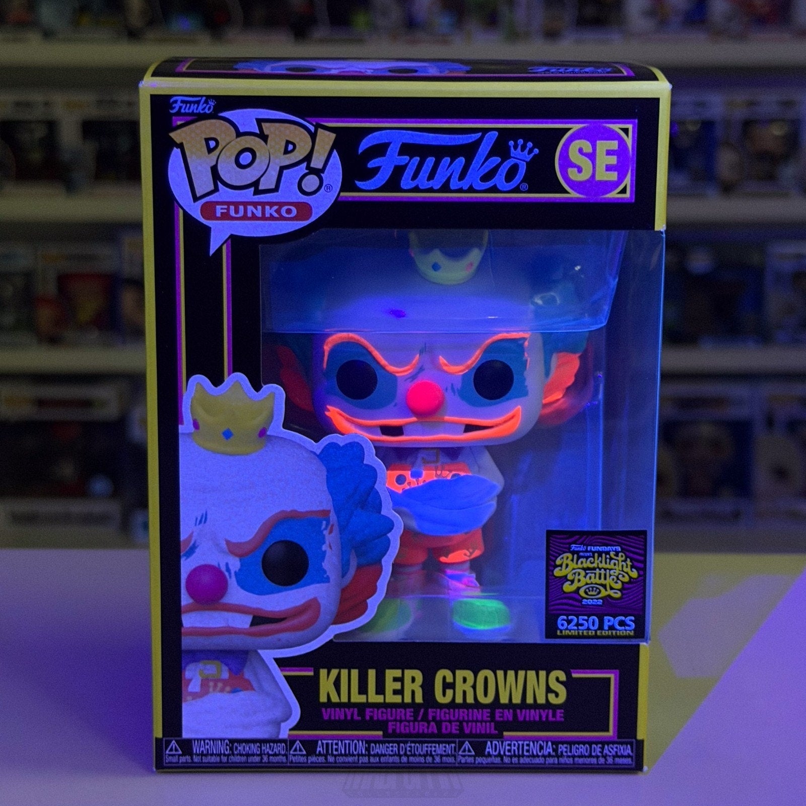Funko Pop Fundays Blacklight Battle Killer Crowns SE Clown Toy Vinyl Figure