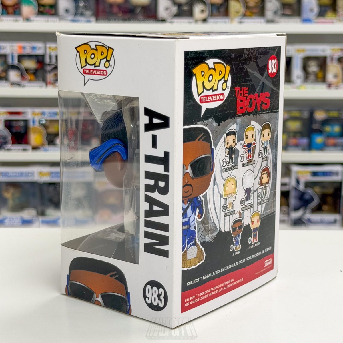 Funko Pop TV The Boys A-Train 983 Worlds Fastest Man Compound V Toy Vinyl Figure