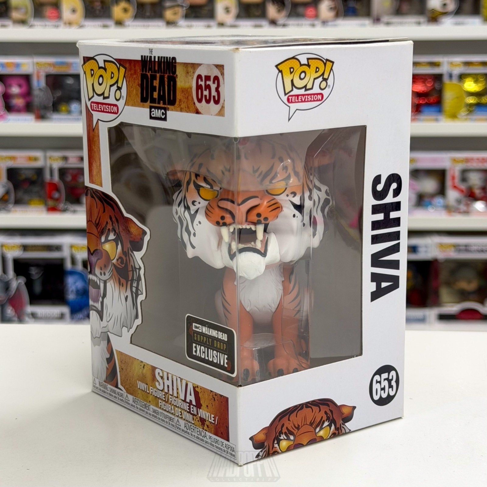 Funko Pop TV The Walking Dead Shiva TWD Supply Drop Excl 653 Tiger Vinyl Figure